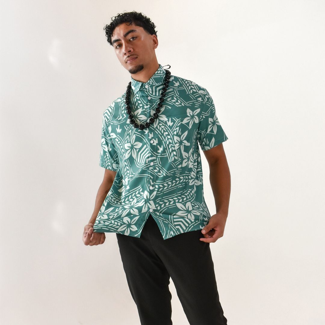 polynesian dress shirts Hawaiian shirt men - Polynesian shirt - Samoan shirt Design on sleeve