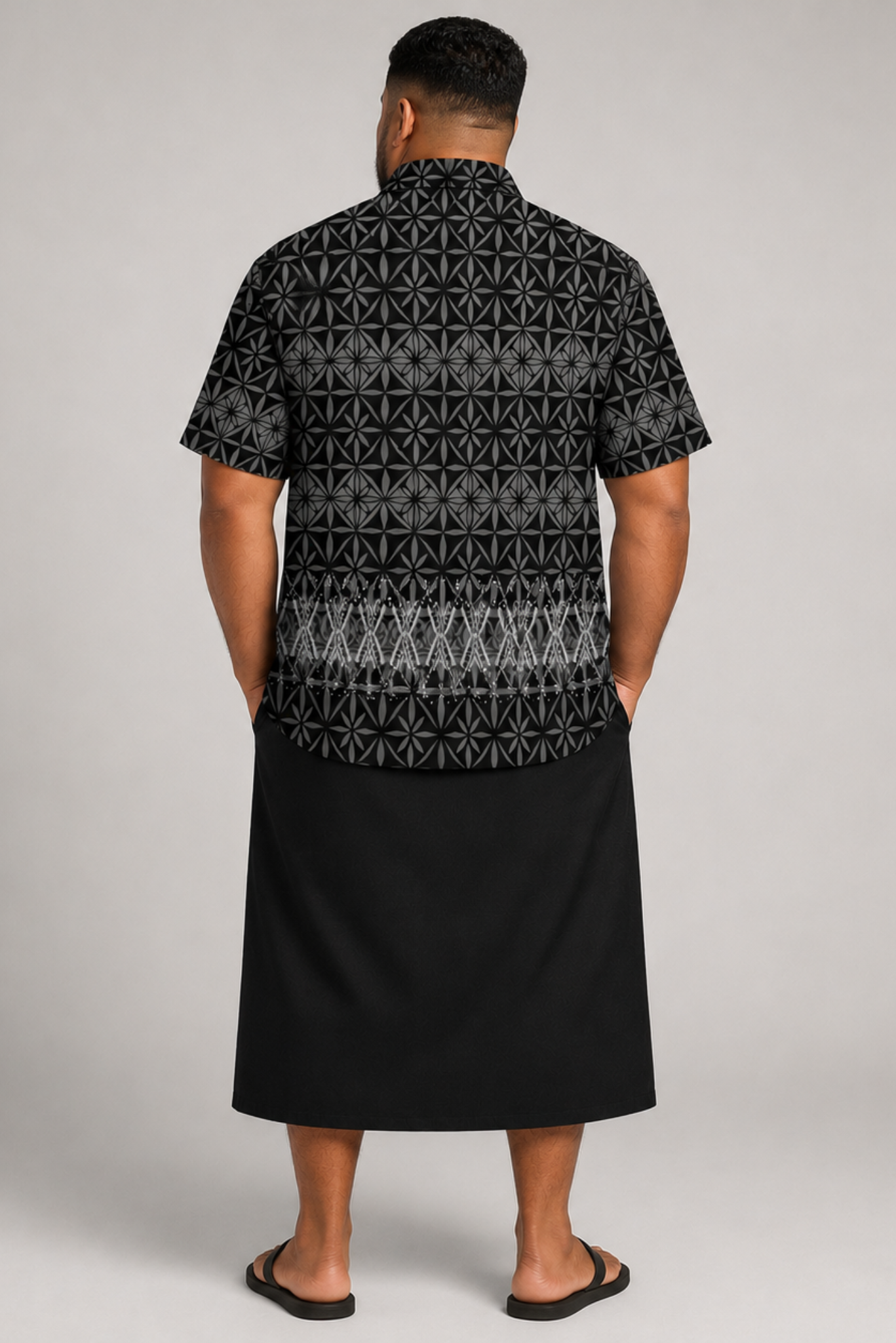 (PRE-ORDER) MENS COLLARED SHIRT - BLACK & GREY