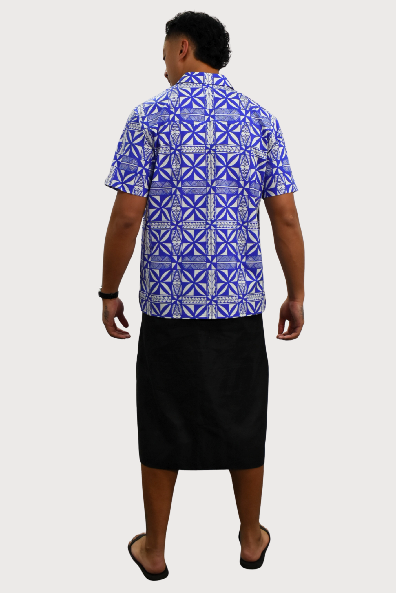 CHRISTIAN SHIRT - COLLARED BUTTON UP - BLUE & WHITE