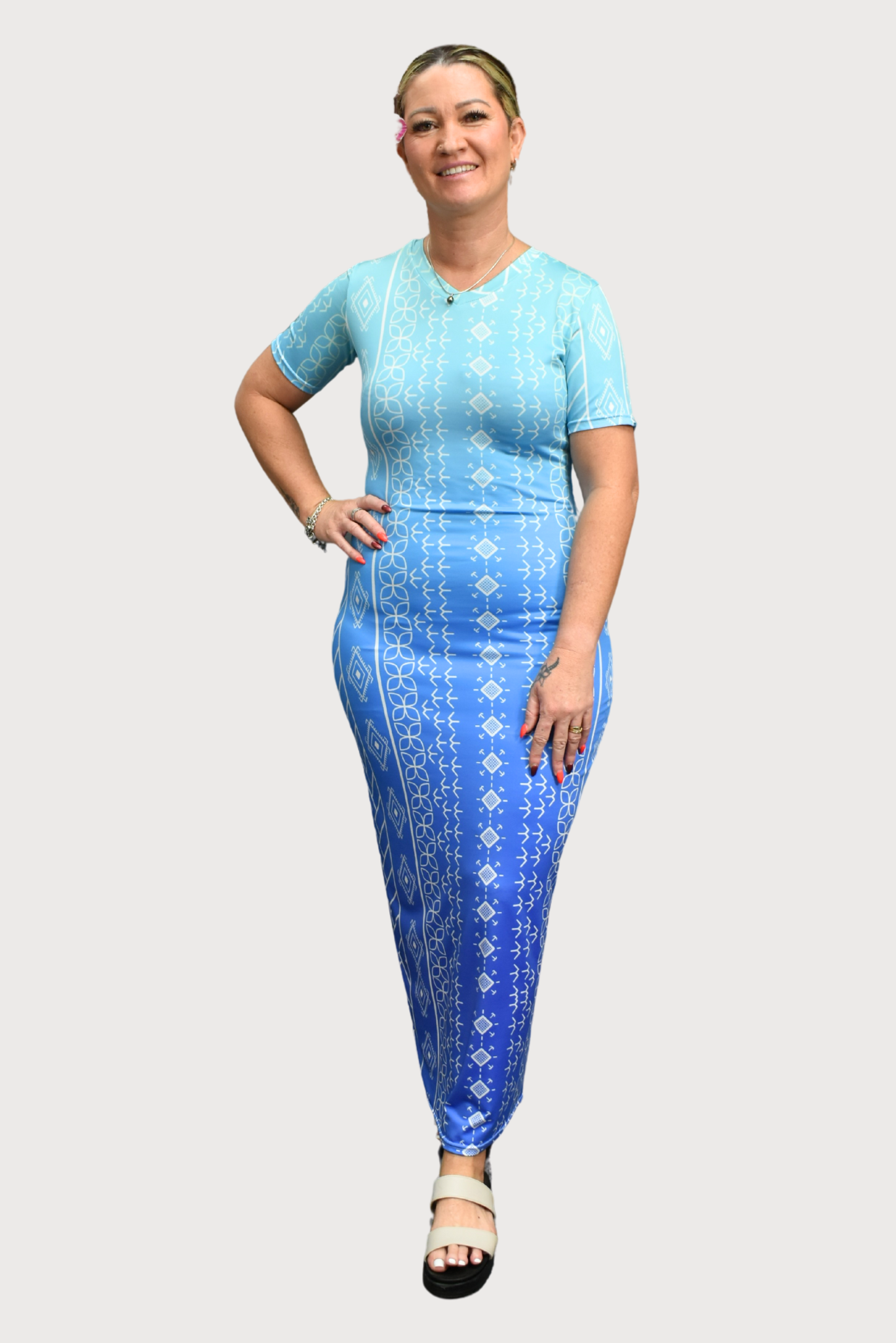 KAILANI DRESS - BODYCON - OMBRE BLUE Penina's Island Boutique KAILANI DRESS - BODYCON - OMBRE BLUE Penina's Island Boutique