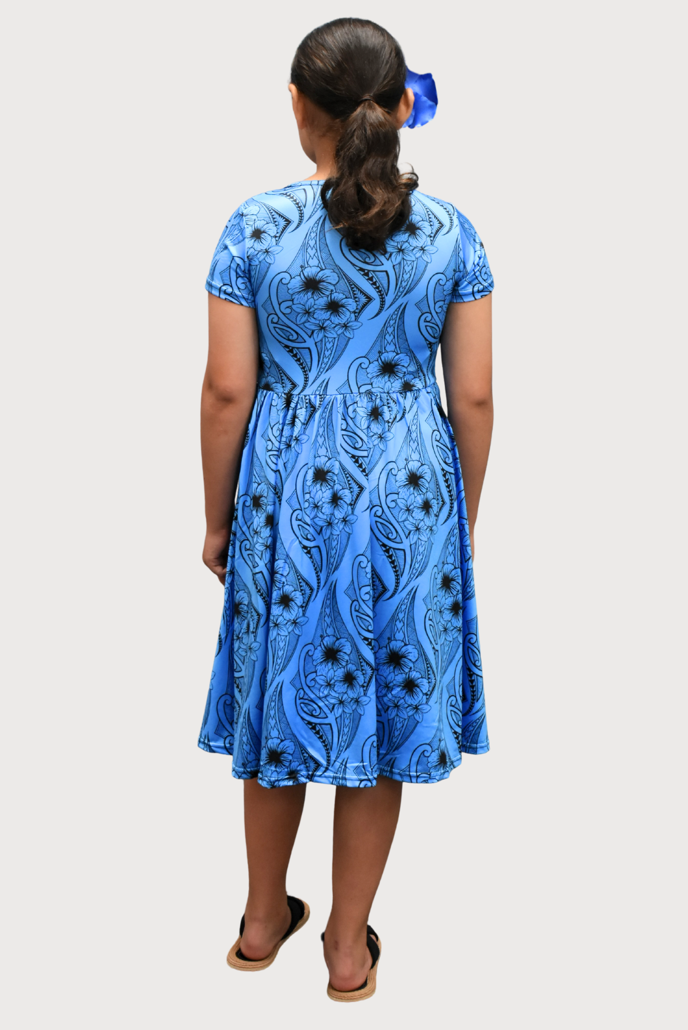 KIANA GIRLS DRESS - ALINE FLOWY DRESS - BLUE