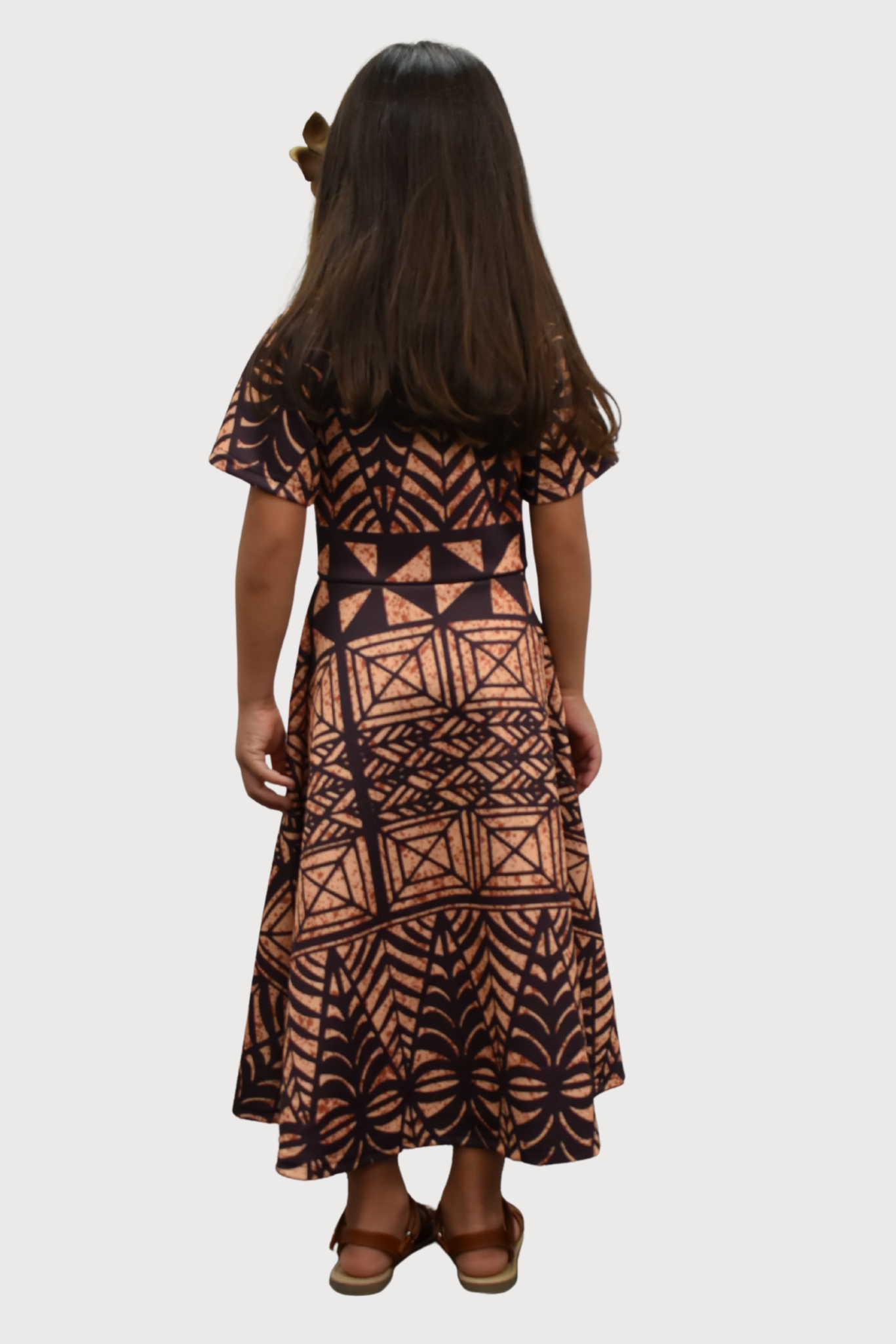 GIRLS DRESS - FLOWY DRESS - BROWN