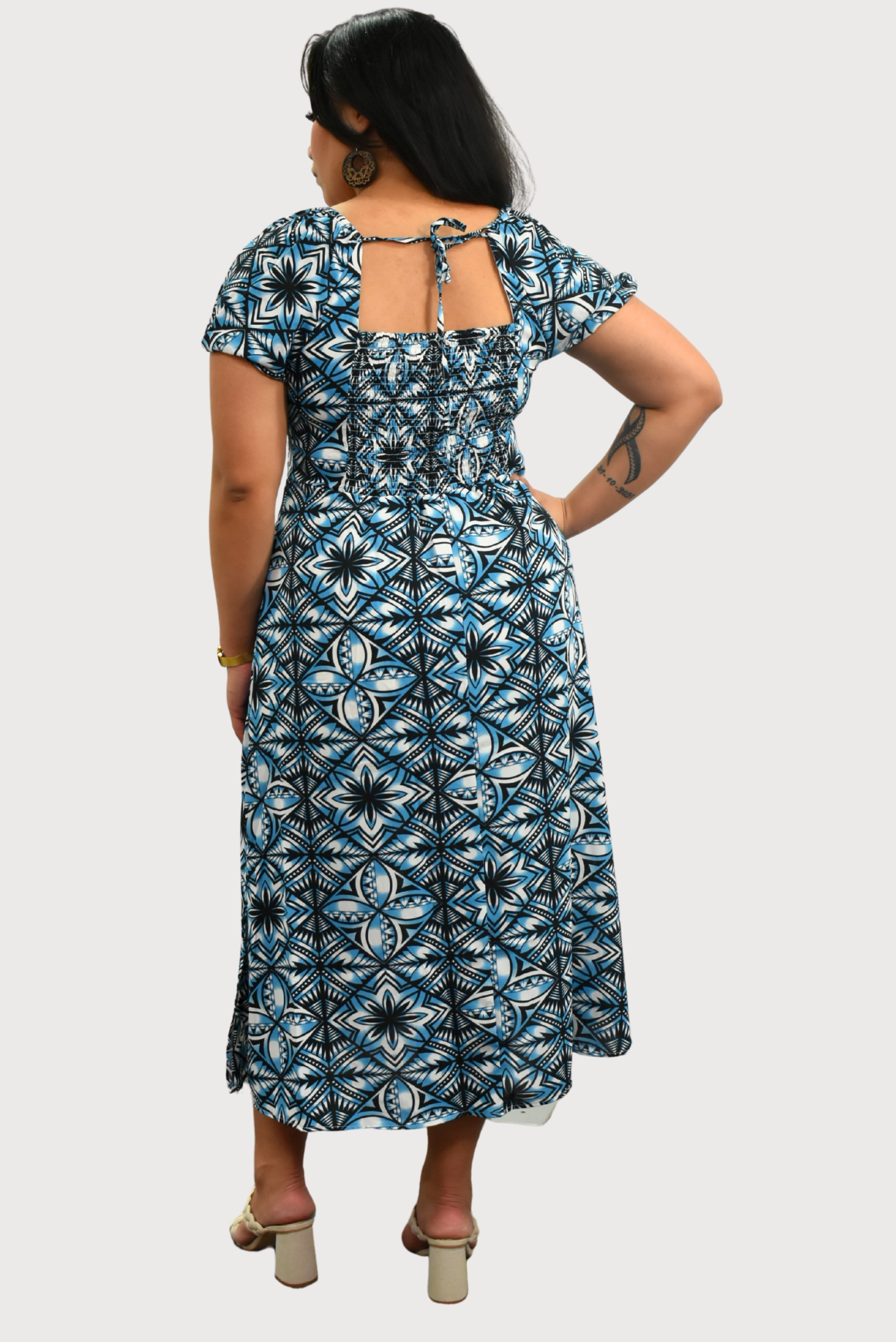 MARIAH DRESS - HIGH WAIST DRESS - BLUE & BLACK