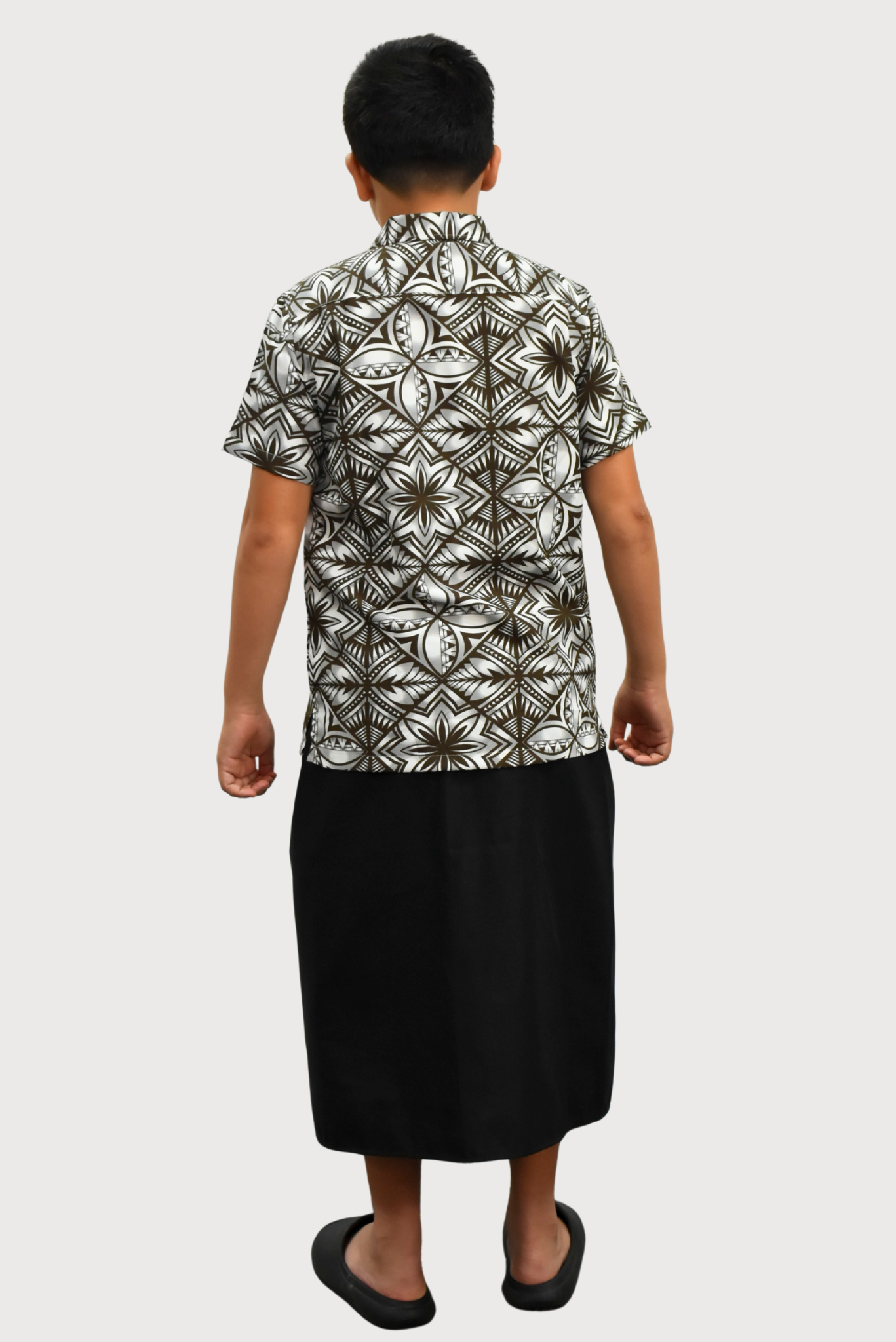 MARCUS BOYS SHIRT - COLLARED SHIRT - BROWN & WHITE