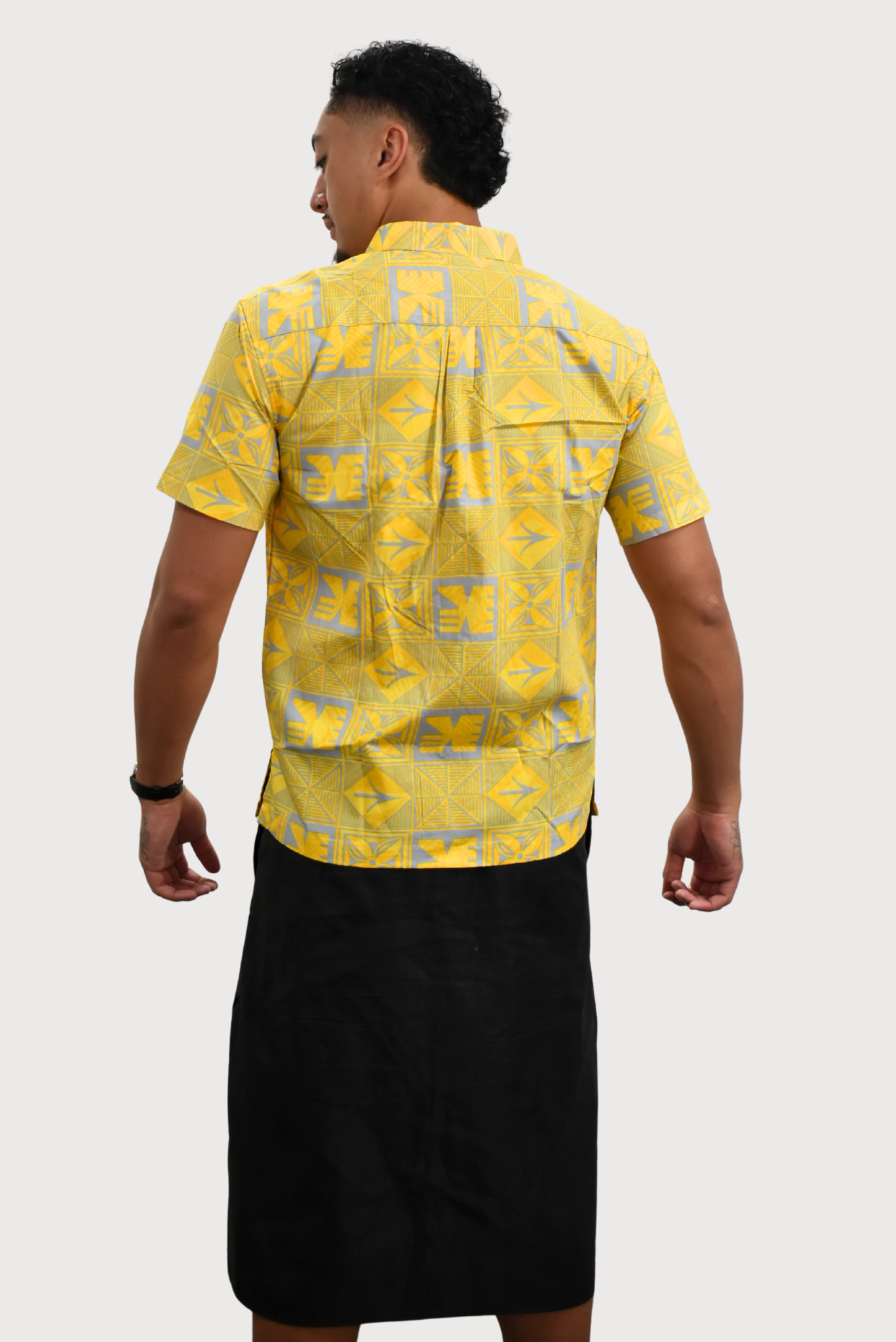EZRA SHIRT - COLLARED BUTTON UP - YELLOW & GREY