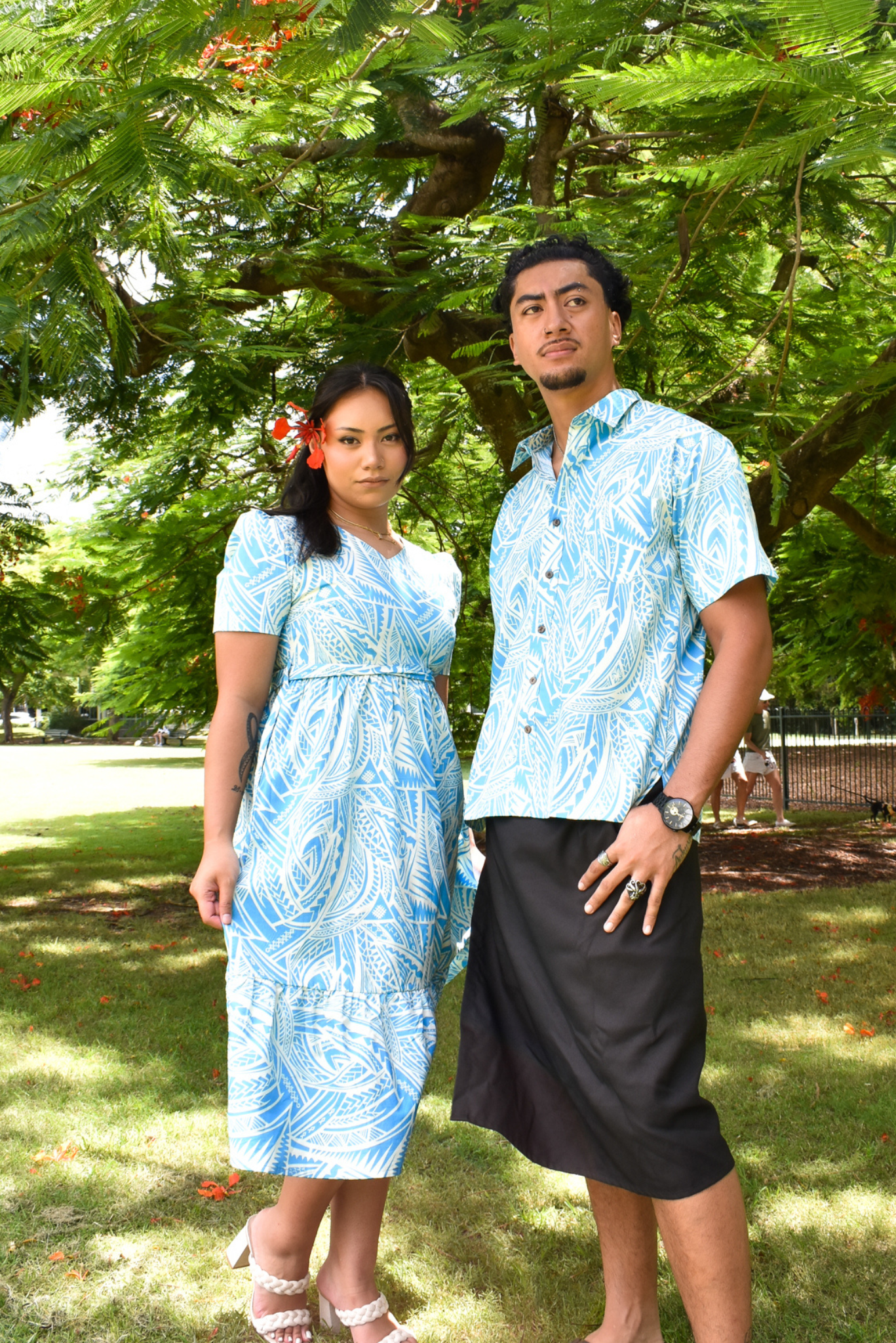 SIONE SHIRT - COLLARED BUTTON UP - LIGHT BLUE AND WHITE