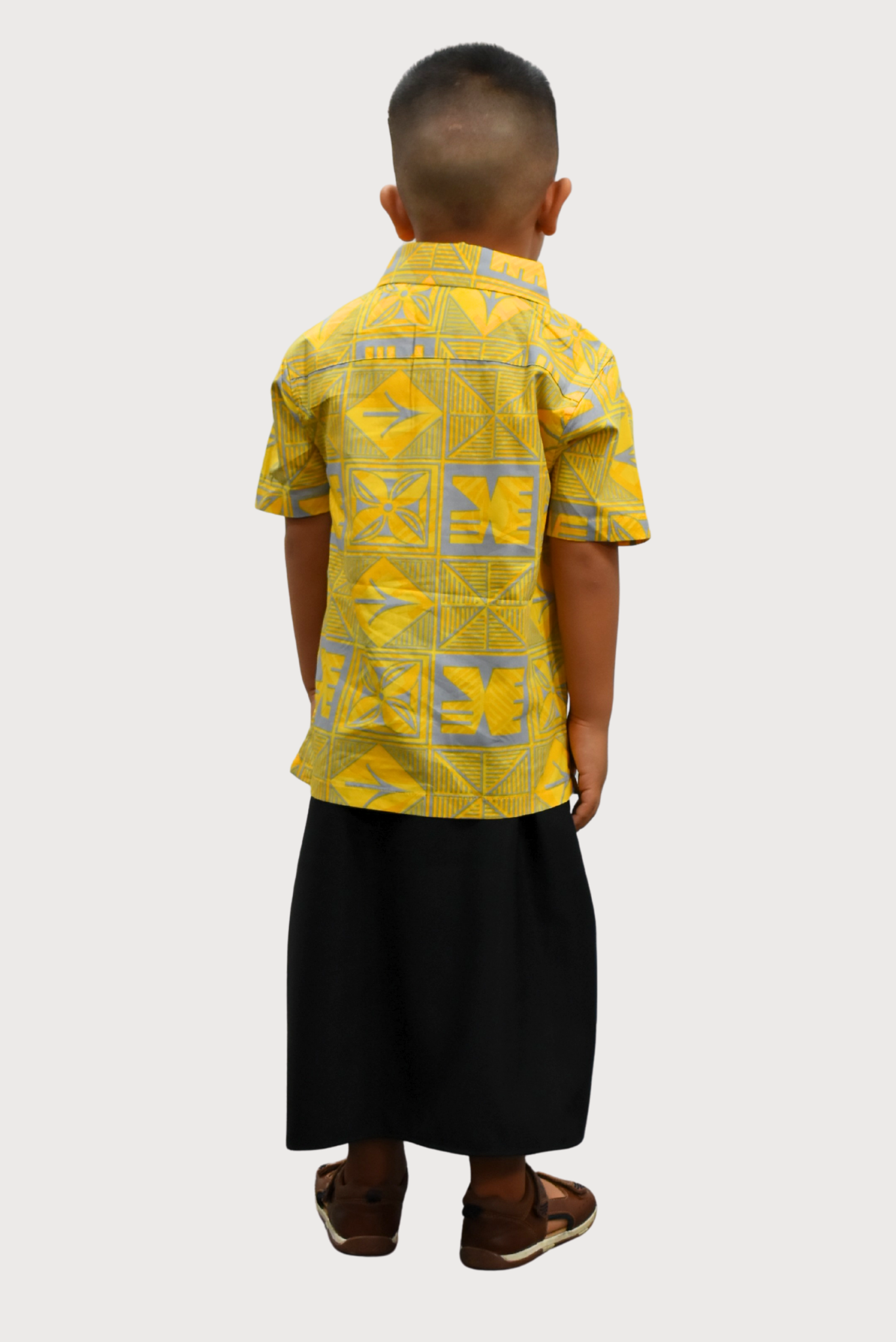 EZRA BOYS SHIRT - COLLARED SHIRT - YELLOW & GREY