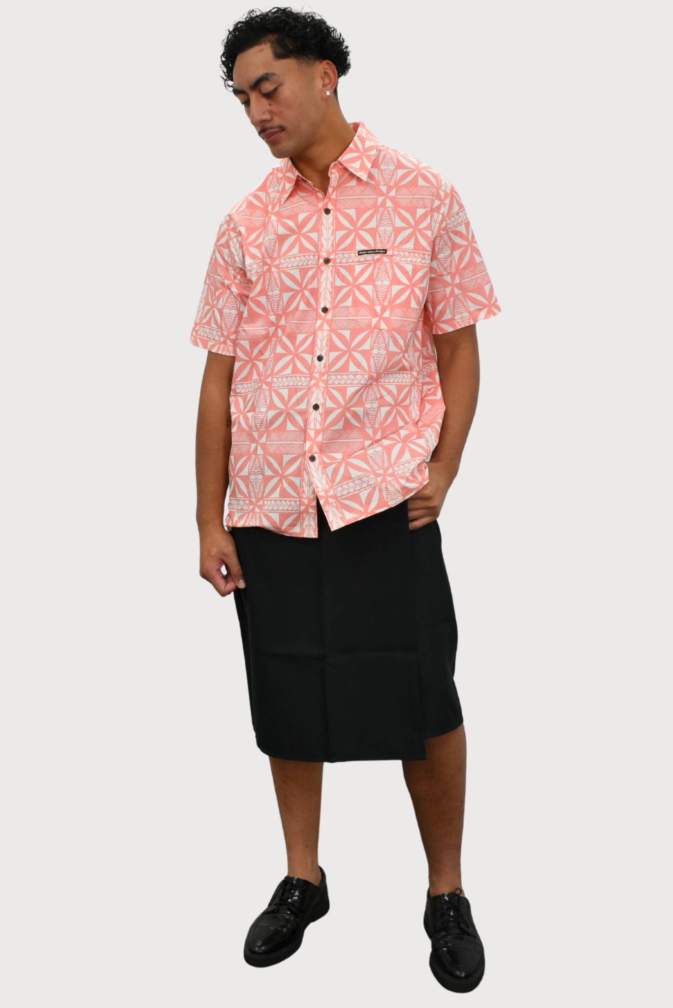 JACOB SHIRT - COLLARED BUTTON UP - PINK & WHITE