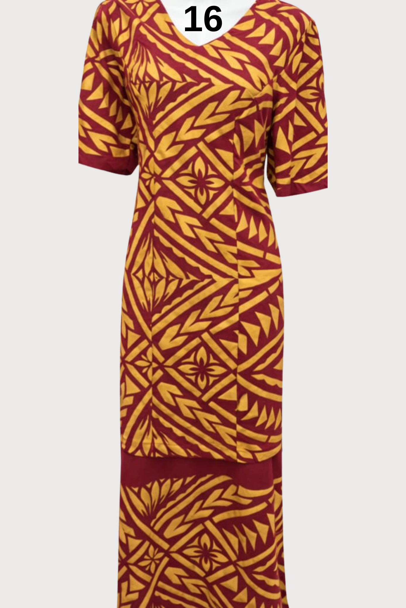 MAROON & GOLD PULETASI - SIZE 16
