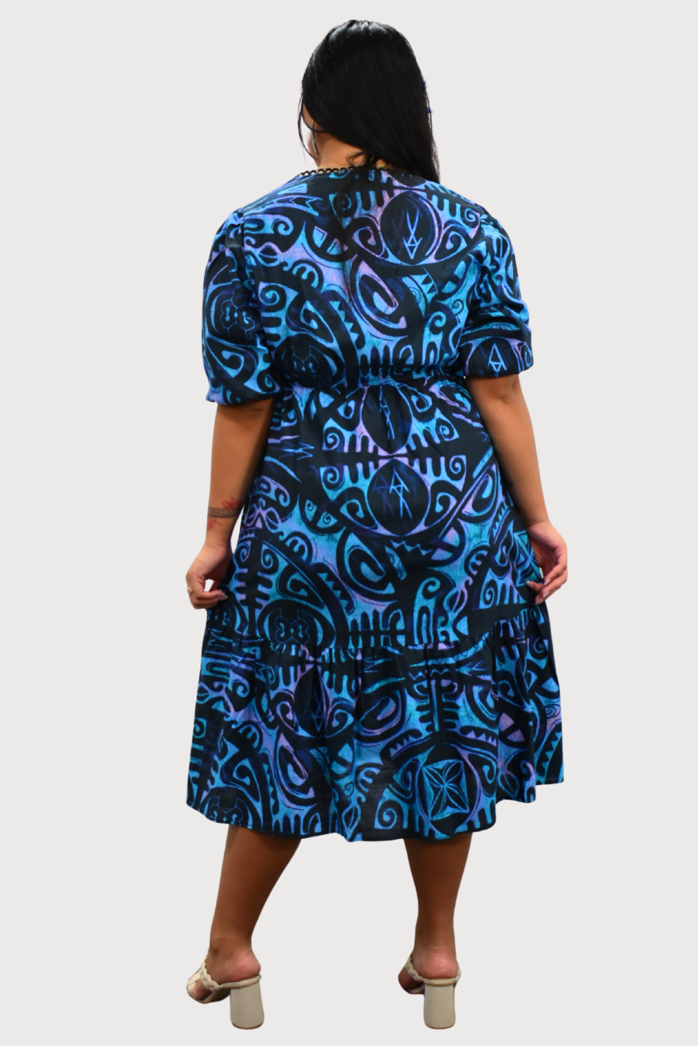 LEILANI DRESS - FLOWY DRESS - BLUE & BLACK