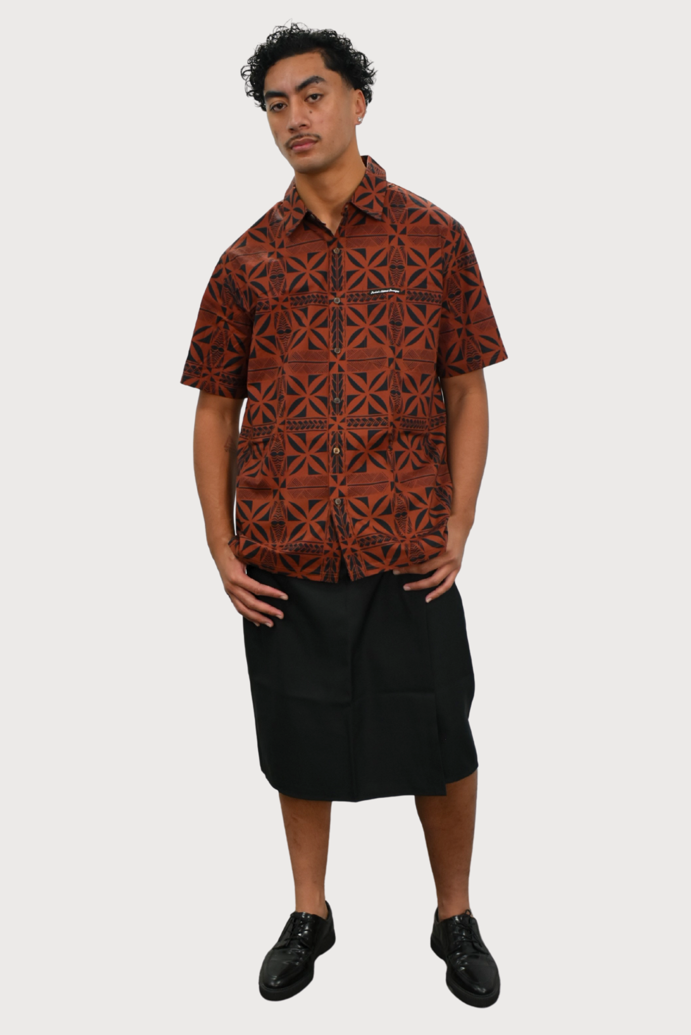 JACOB SHIRT - COLLARED BUTTON UP - BROWN & BLACK
