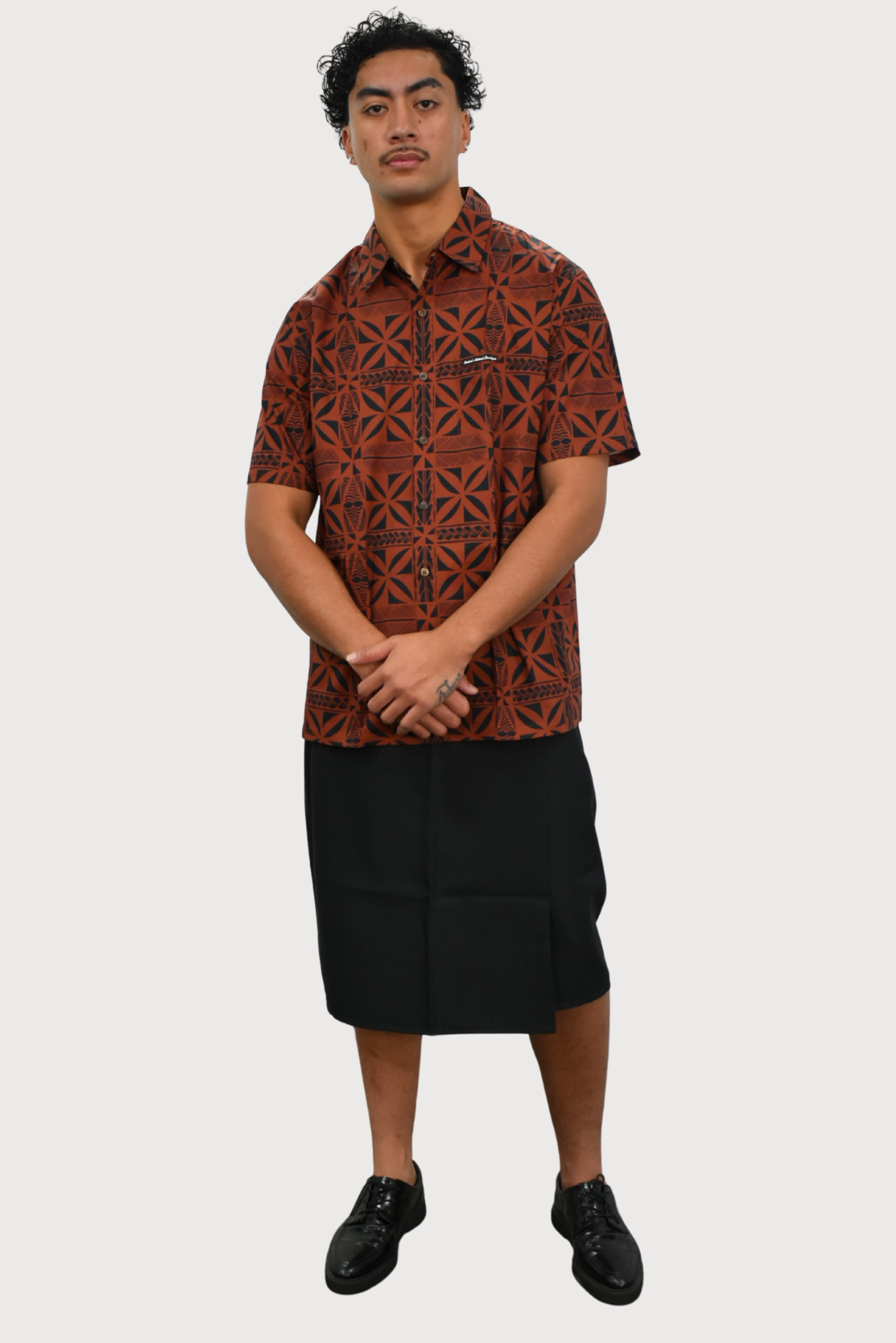 JACOB SHIRT - COLLARED BUTTON UP - BROWN & BLACK