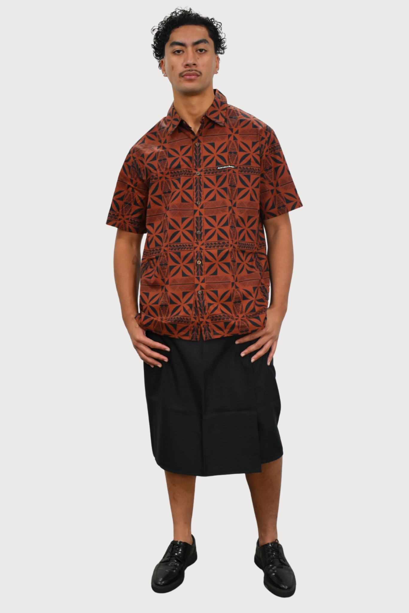 JACOB SHIRT - COLLARED BUTTON UP - BROWN & BLACK