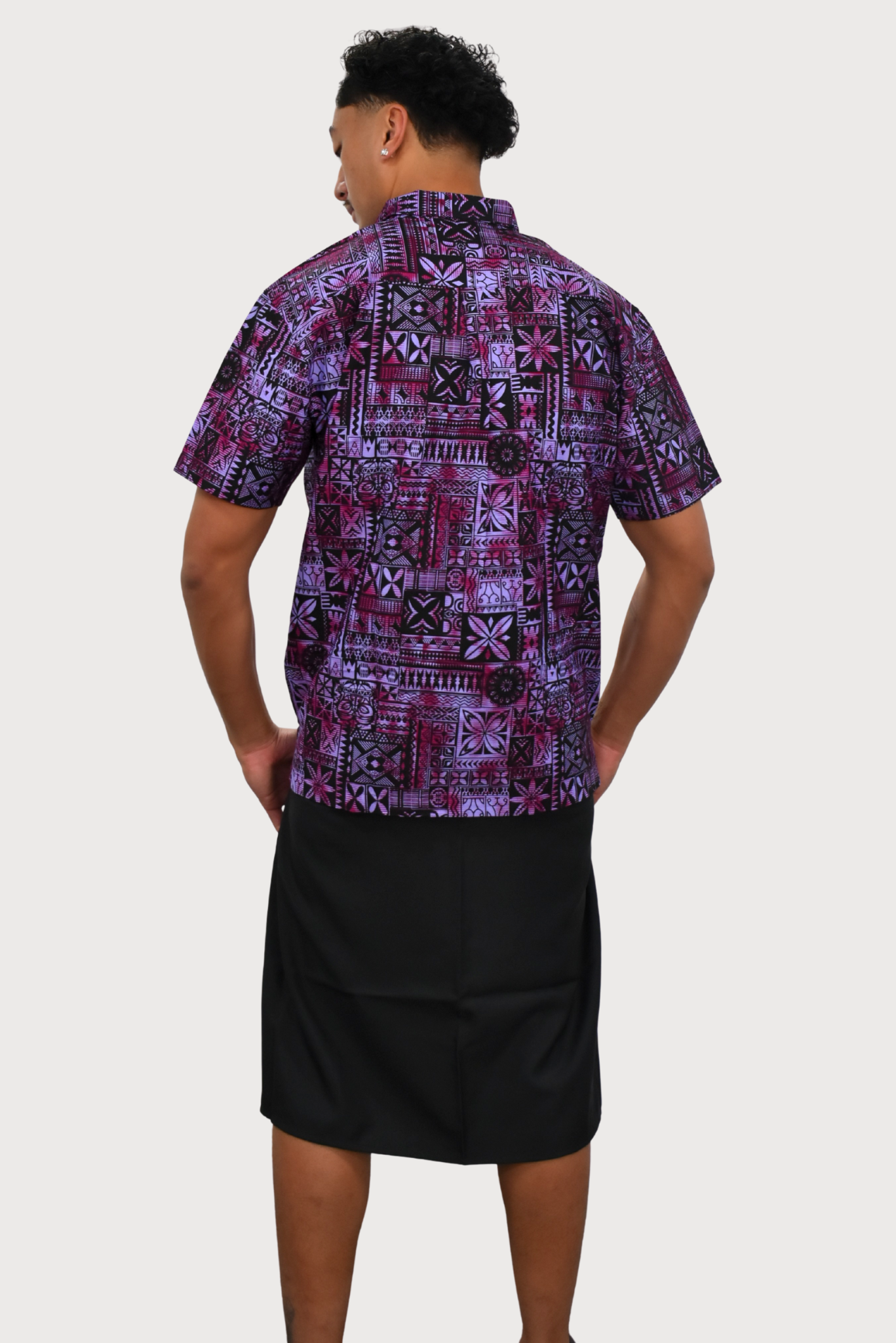 MARCUS SHIRT - COLLARED BUTTON UP - PURPLE & BLACK