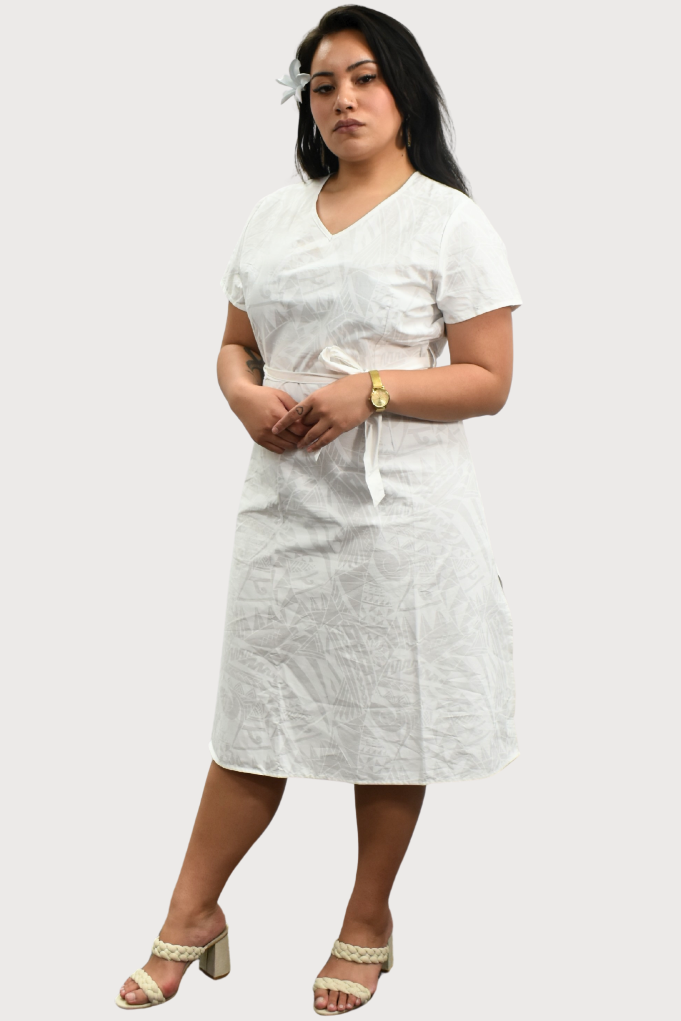 MARIAH DRESS - MIDI DRESS - WHITE WAX