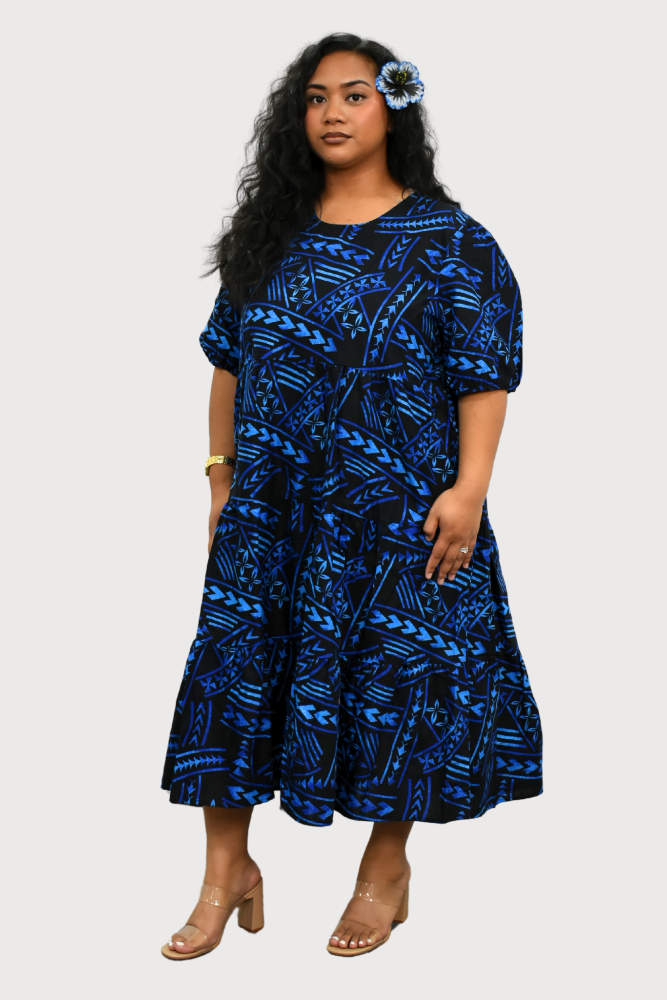 DIANA DRESS - HIGH WAIST DRESS - BLACK & BLUE