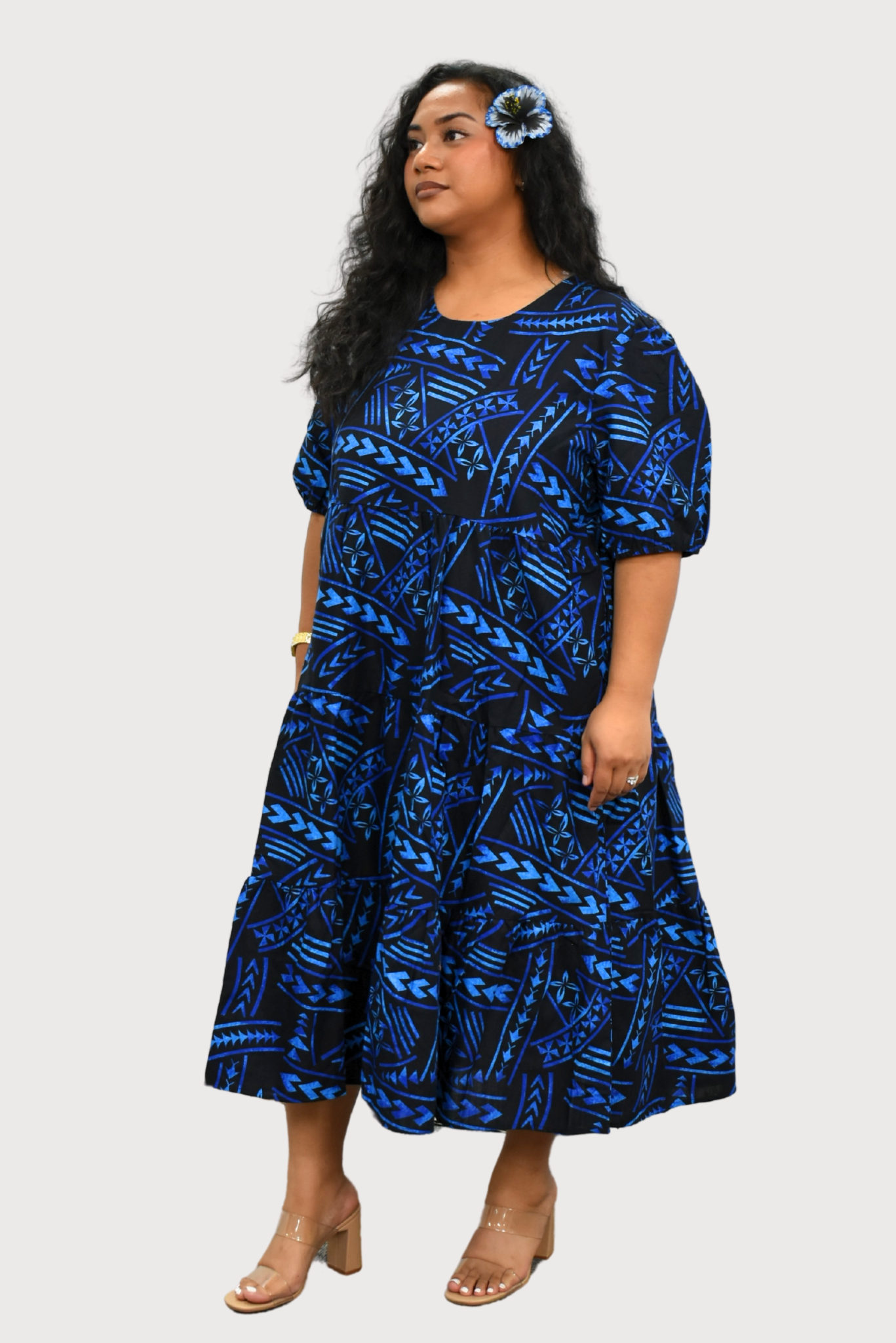 DIANA DRESS - HIGH WAIST DRESS - BLACK & BLUE