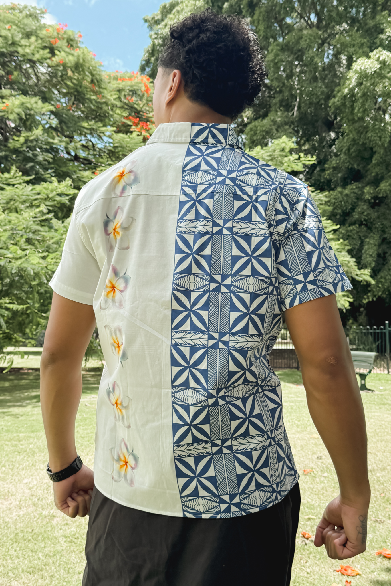 TAMA SHIRT - BLUE AND WHITE COLLARED MENS SHIRT