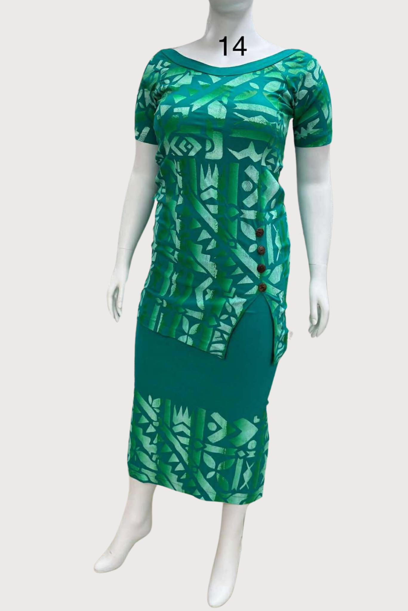 Aqua Green Puletasi Size 14