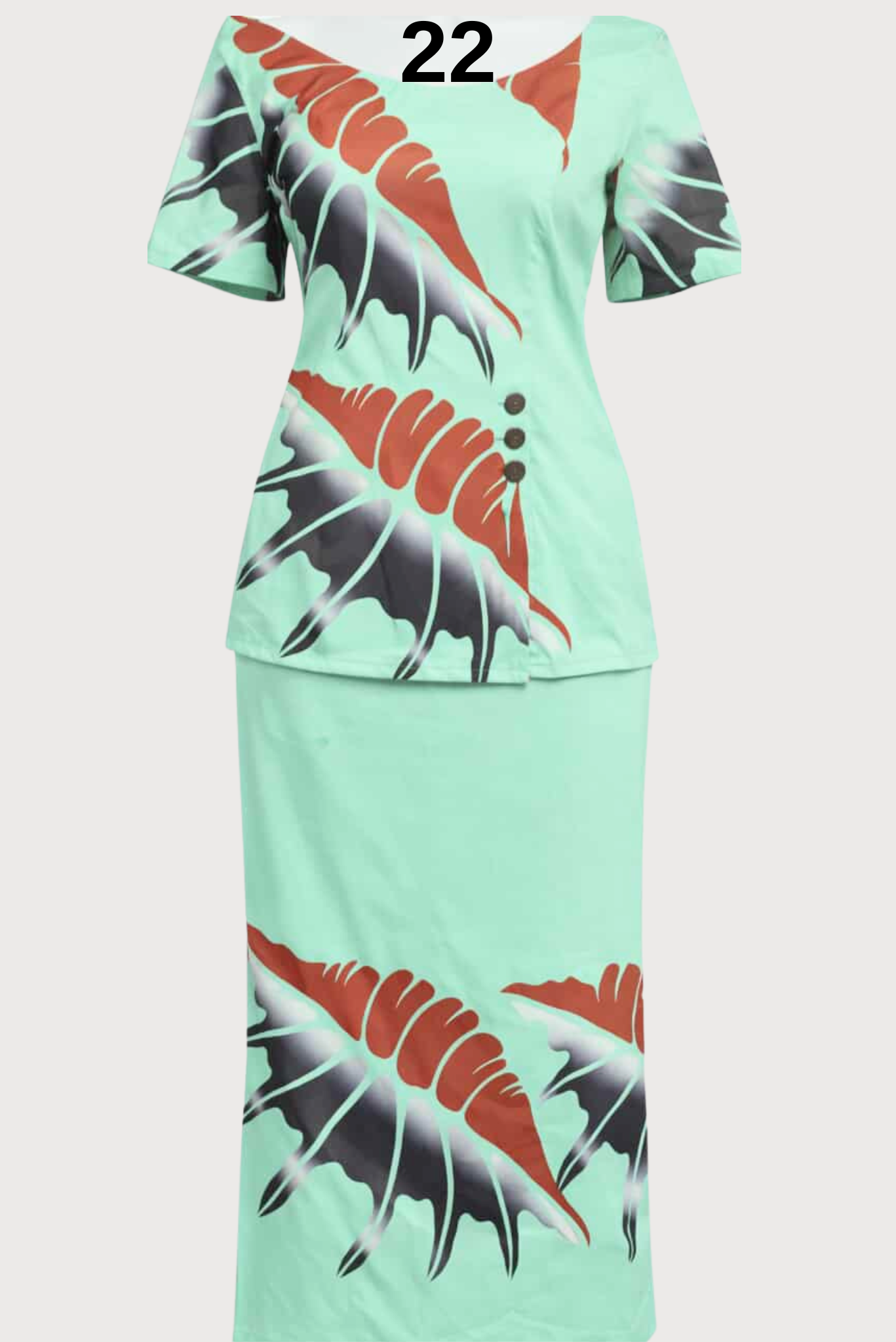 MINT & BLACK PULETASI - SIZE 22