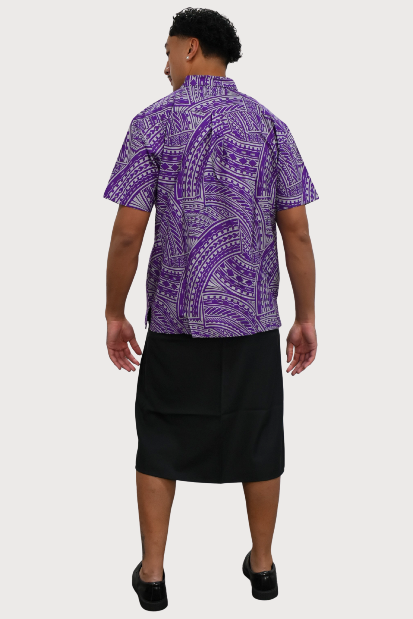 MARCUS SHIRT - COLLARED BUTTON UP - PURPLE & GREY