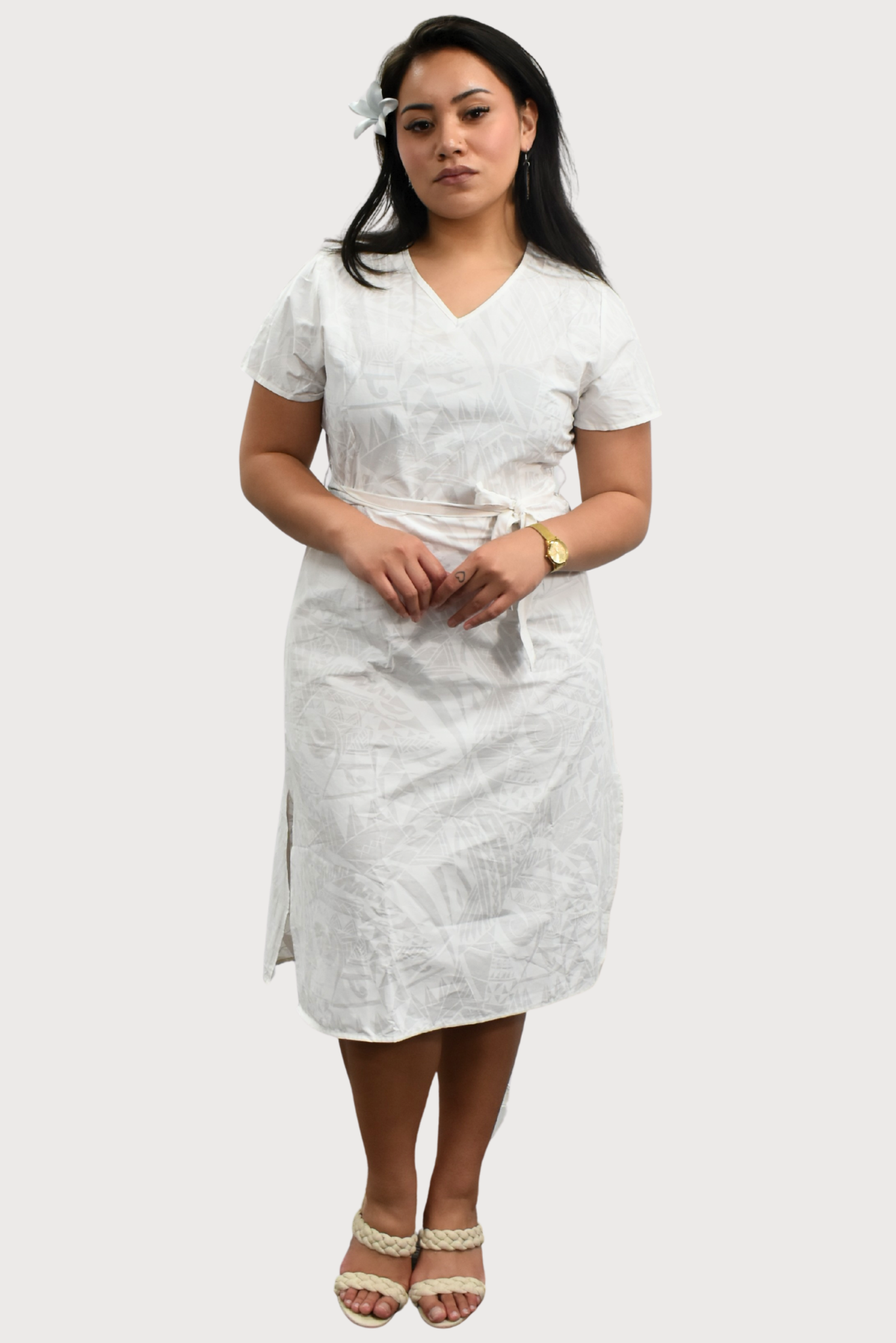 MARIAH DRESS - MIDI DRESS - WHITE WAX
