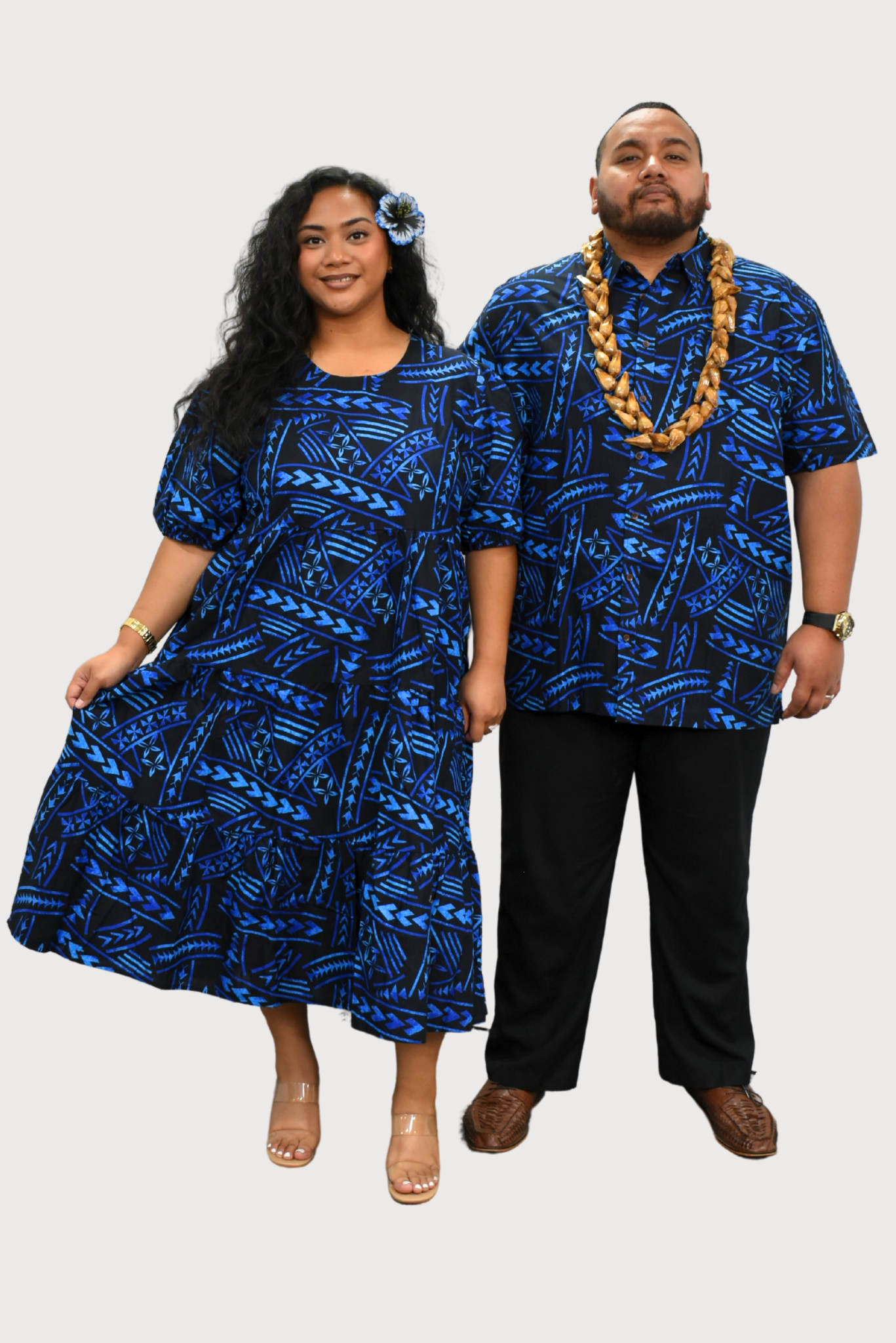 DANIEL SHIRT - COLLARED BUTTON UP - BLACK & BLUE