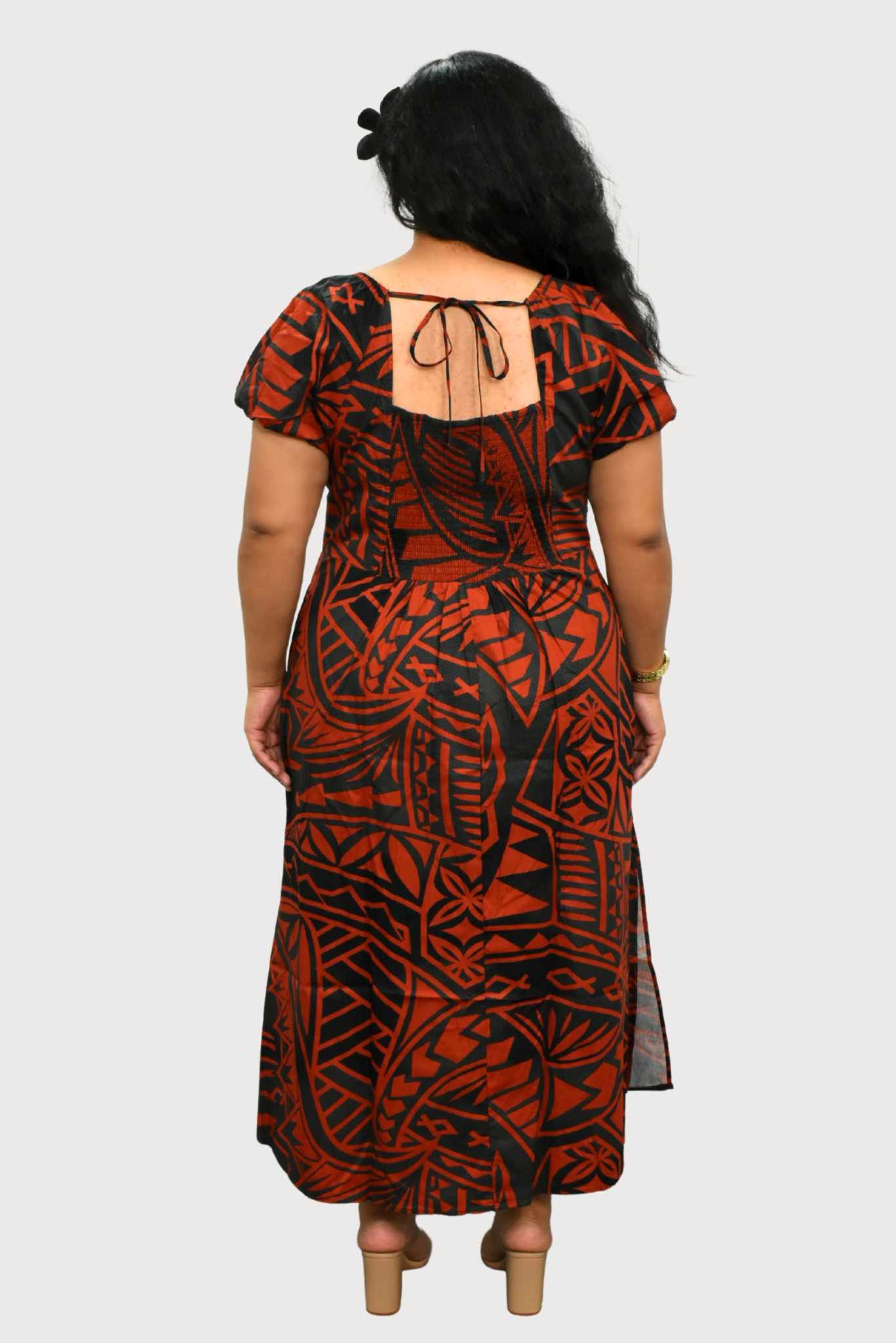 JERRY DRESS - MAROON & BLACK HIGHWAIST DRESS