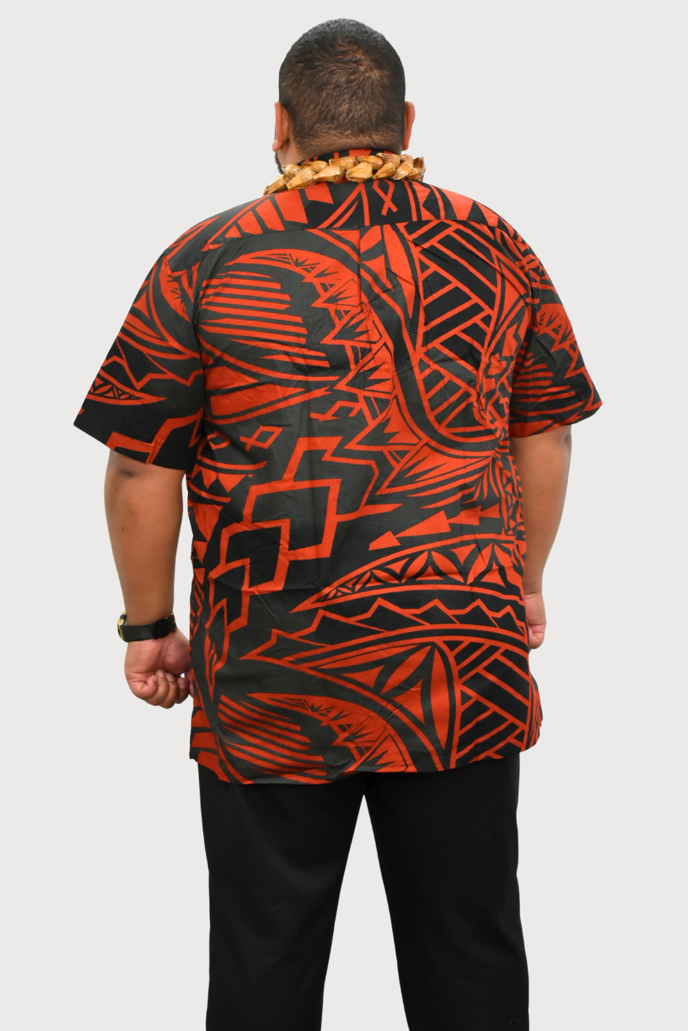 MAUI SHIRT - COLLARED BUTTON UP - MAROON & BLACK