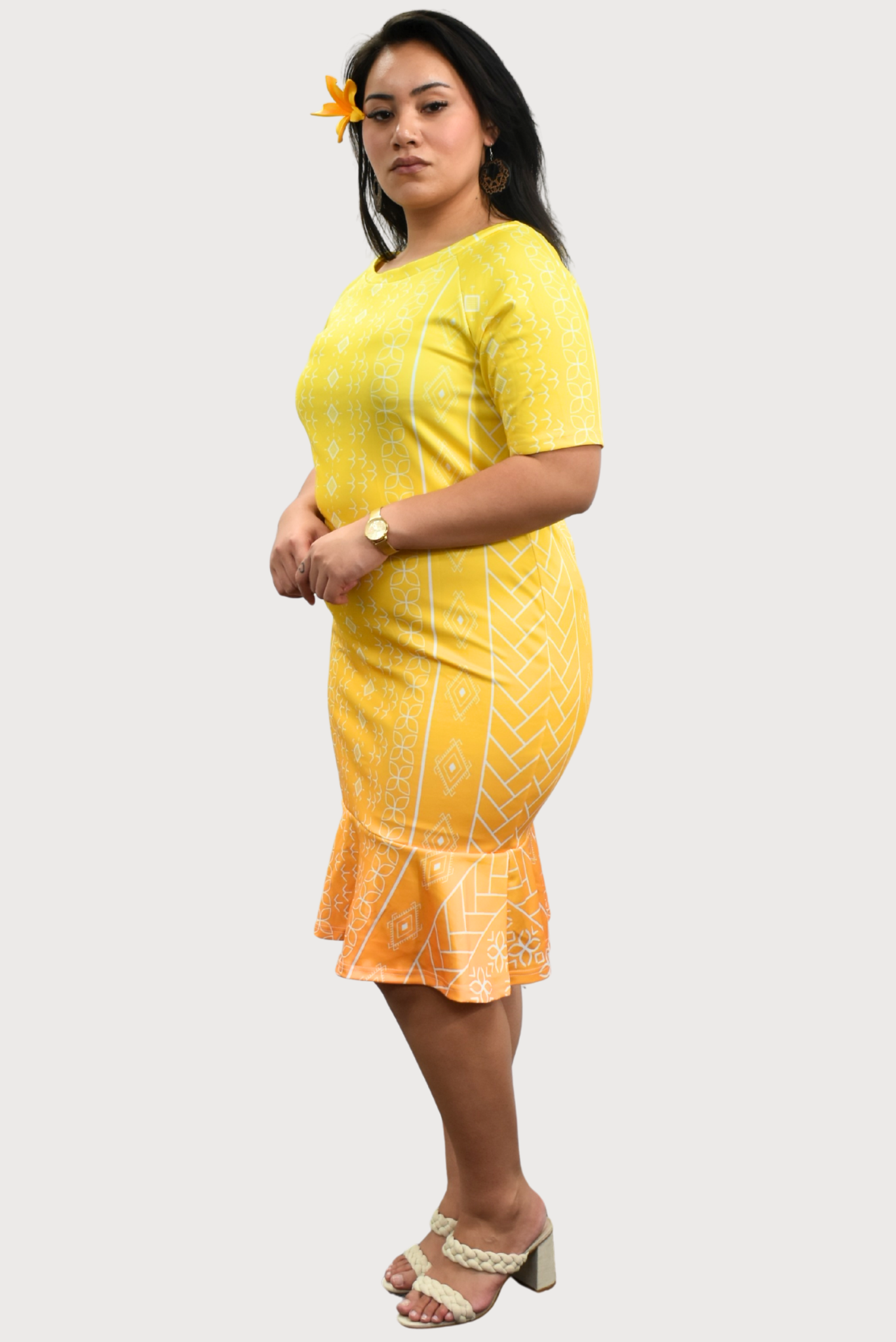 KAILANI DRESS - MIDI MERMAID - OMBRE YELLOW