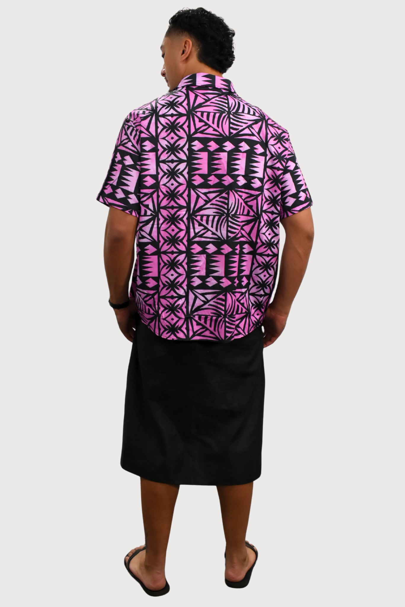 SHIRT - COLLARED BUTTON UP - PURPLE & BLACK