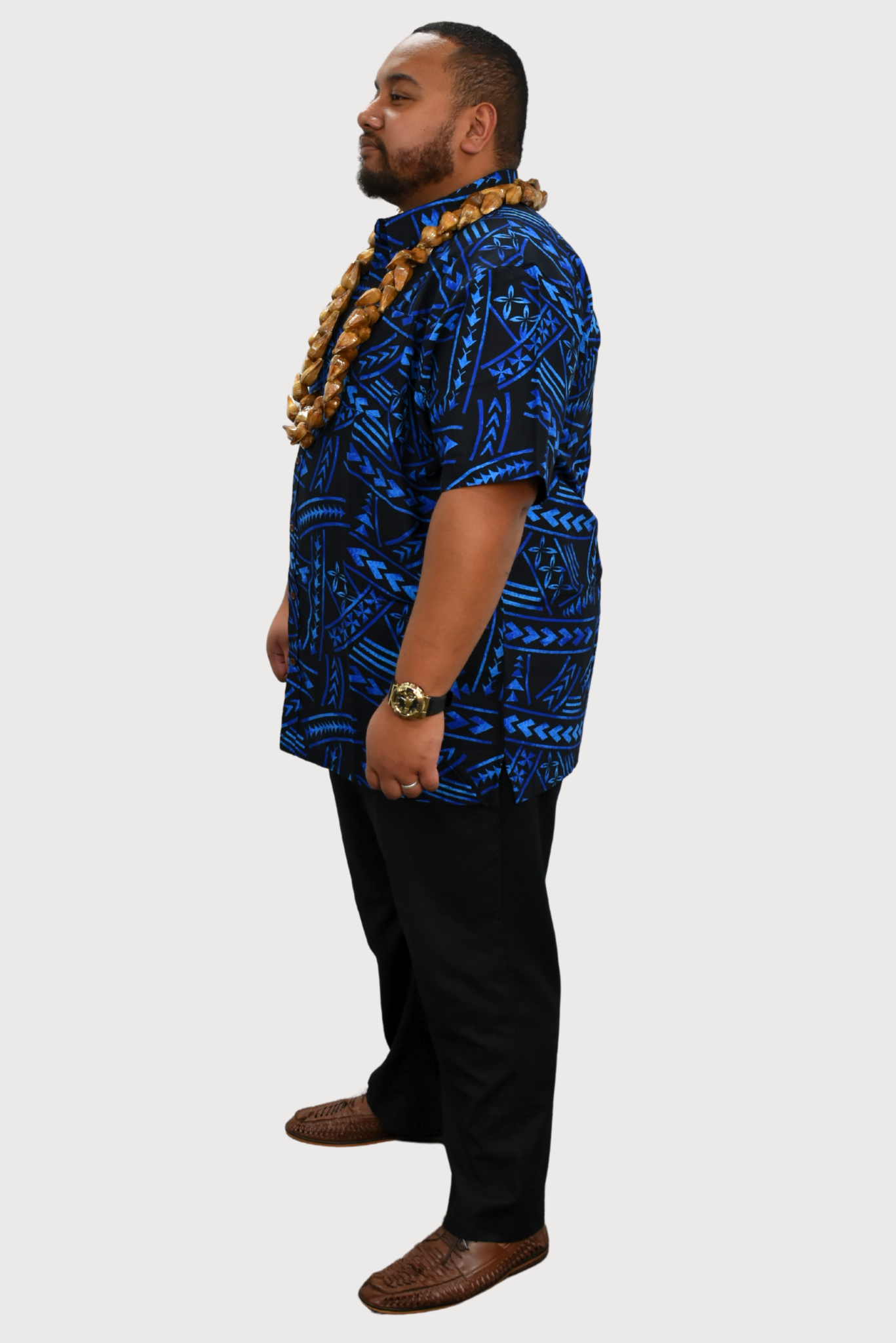 DANIEL SHIRT - COLLARED BUTTON UP - BLACK & BLUE