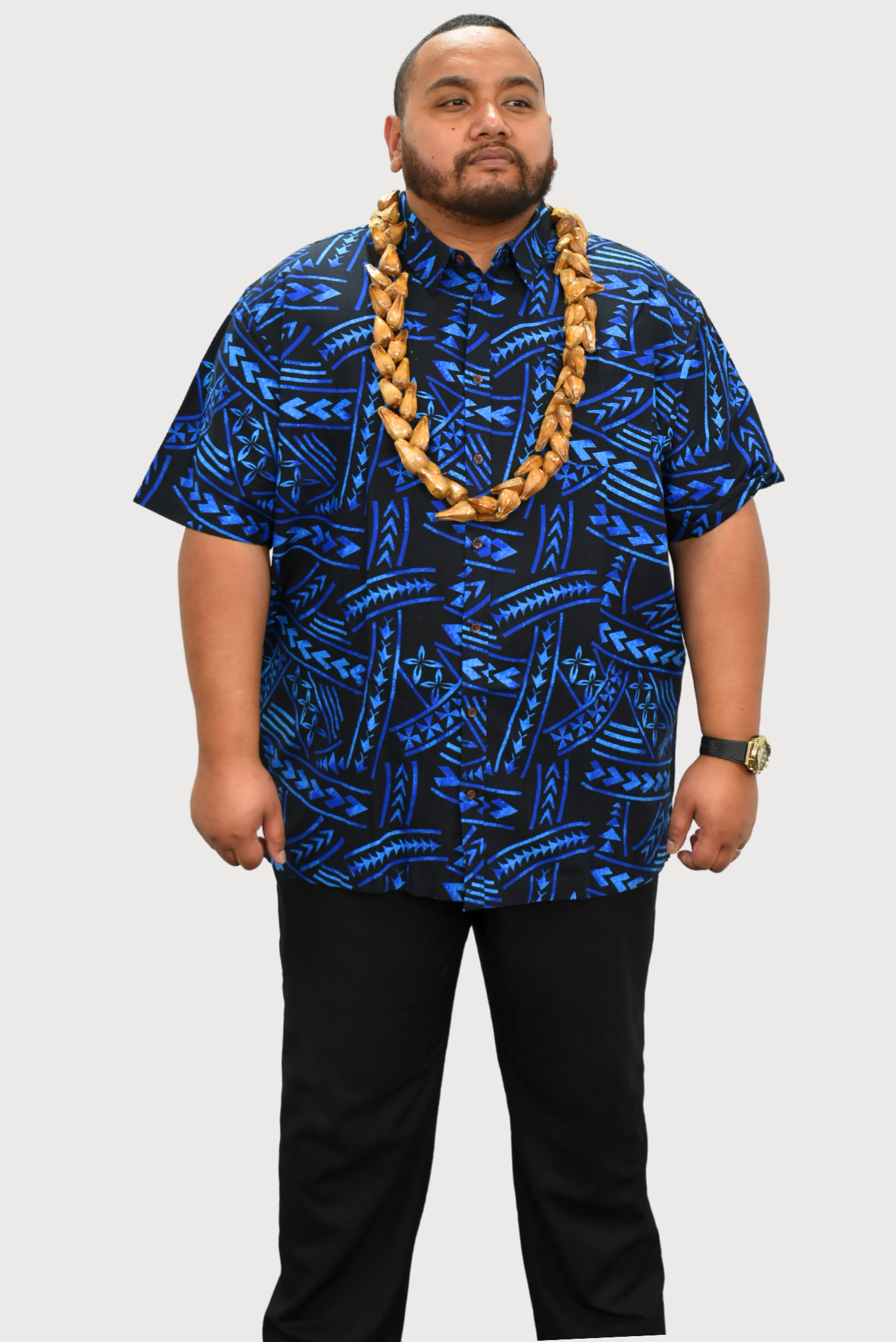 DANIEL SHIRT - COLLARED BUTTON UP - BLACK & BLUE
