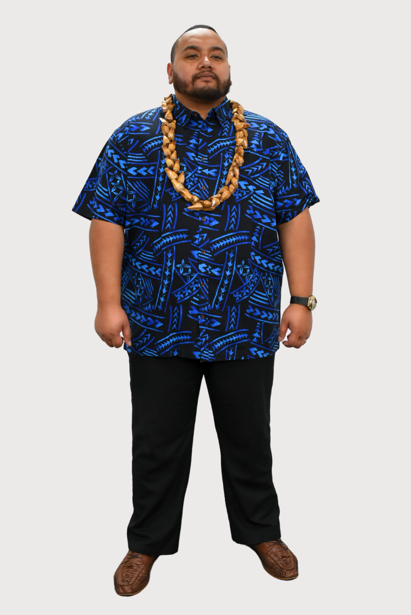 DANIEL SHIRT - COLLARED BUTTON UP - BLACK & BLUE