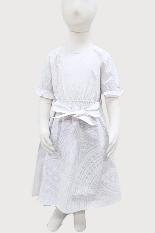 MARIAH GIRLS DRESS - FLOWY DRESS - WHITE