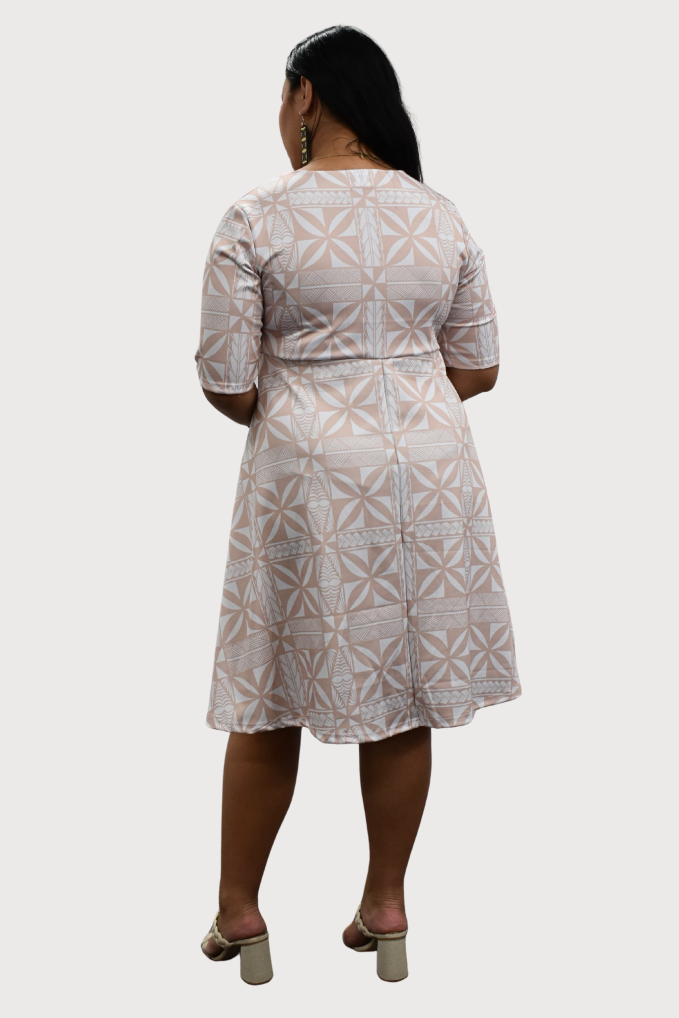 PANIA DRESS - ONE QUARTER SLEEVE MIDI DRESS