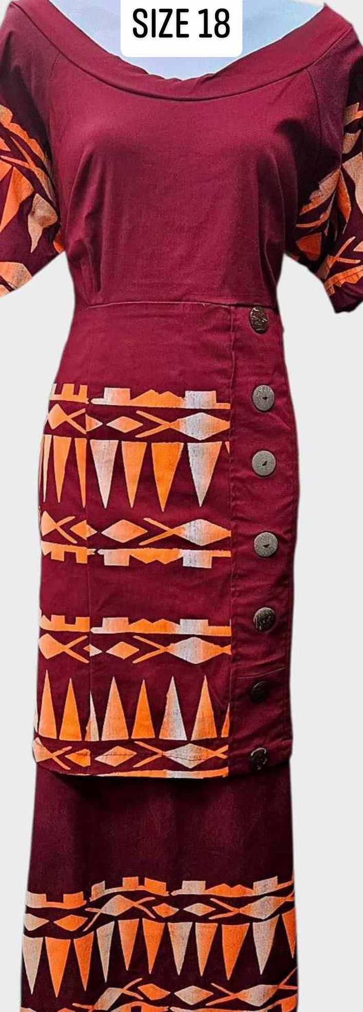 Maroon Puletasi Size 18