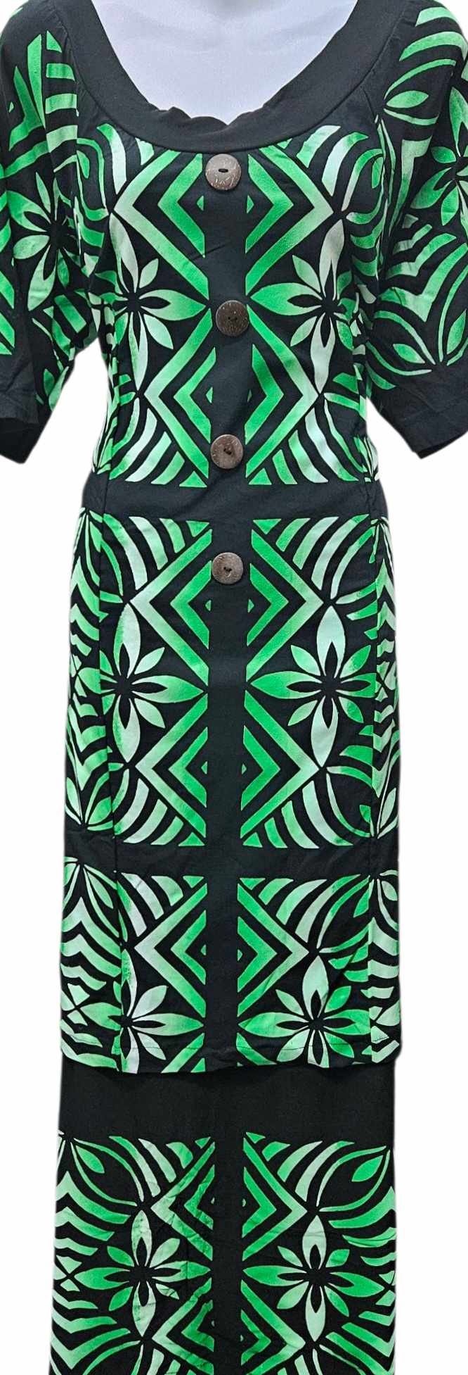 Black Green Puletasi Size 20