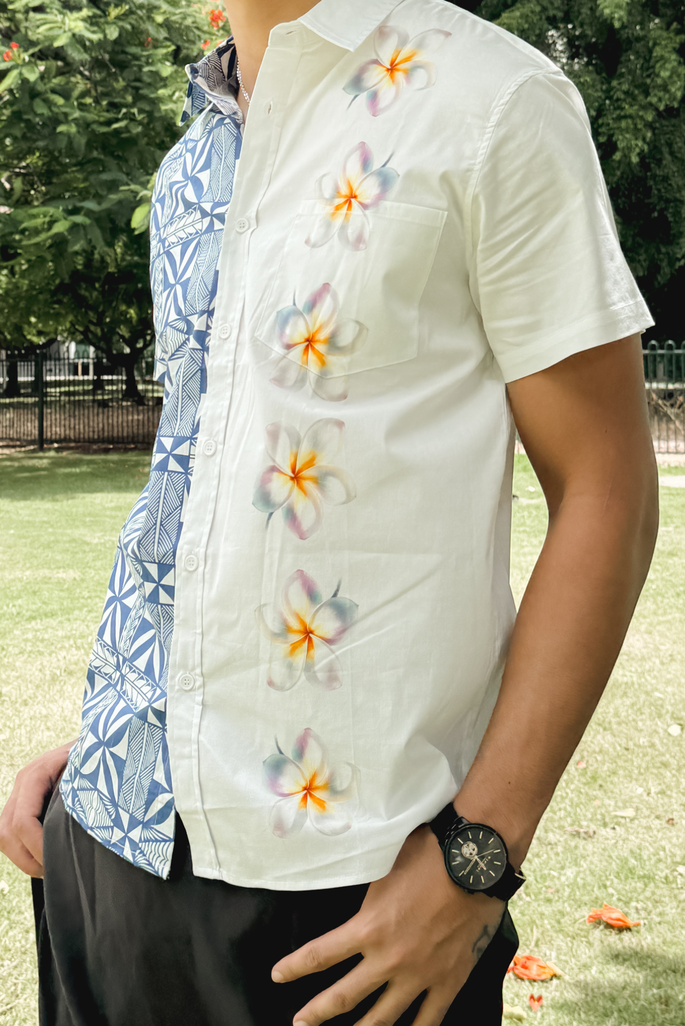 TAMA SHIRT - BLUE AND WHITE COLLARED MENS SHIRT