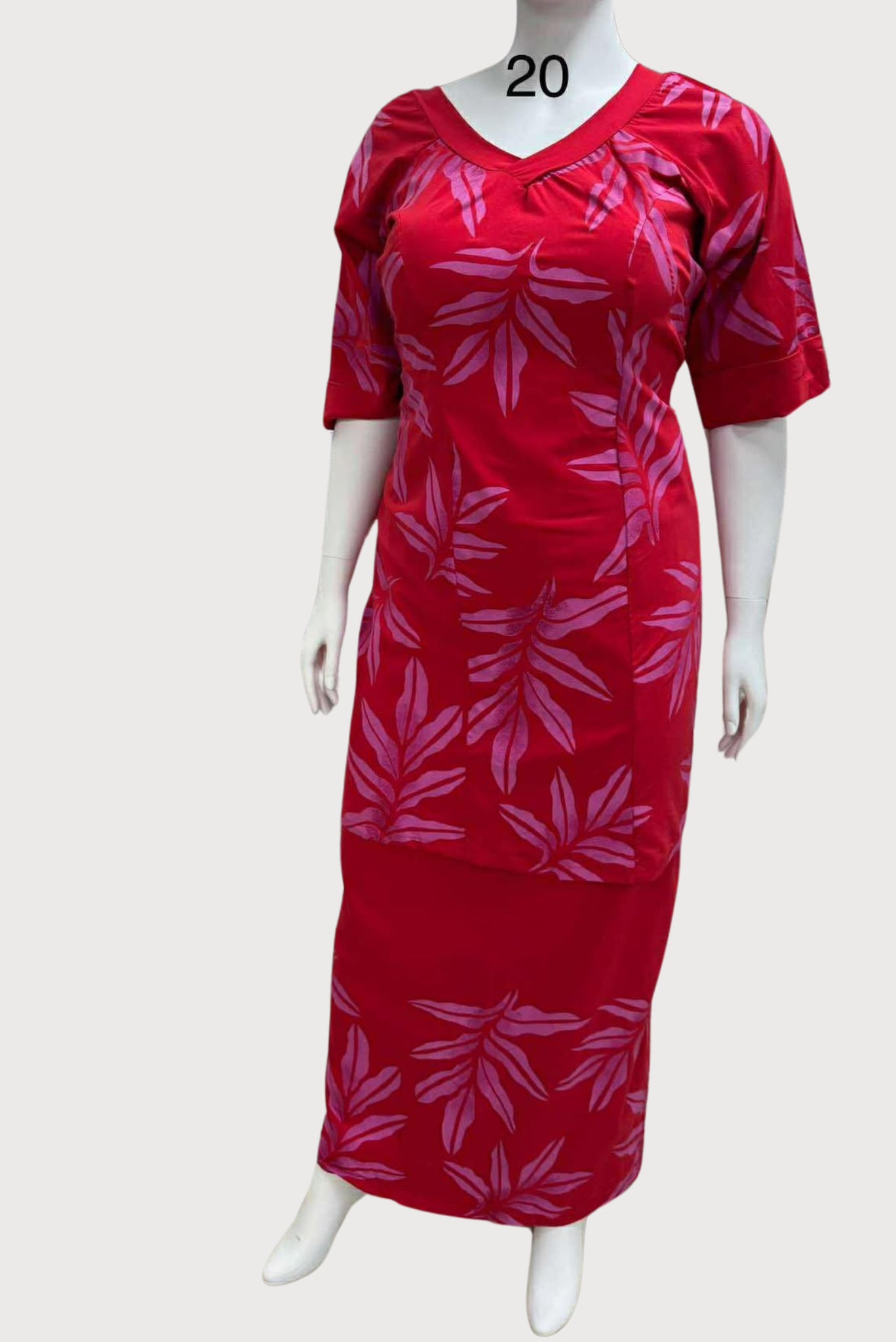 Red & Pink Puletasi Size 20