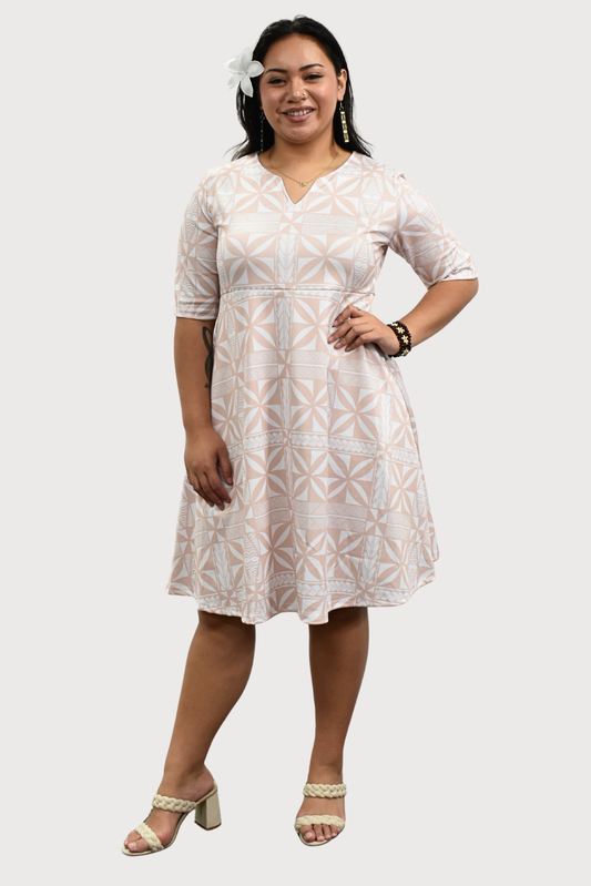 PANIA DRESS - ONE QUARTER SLEEVE MIDI DRESS
