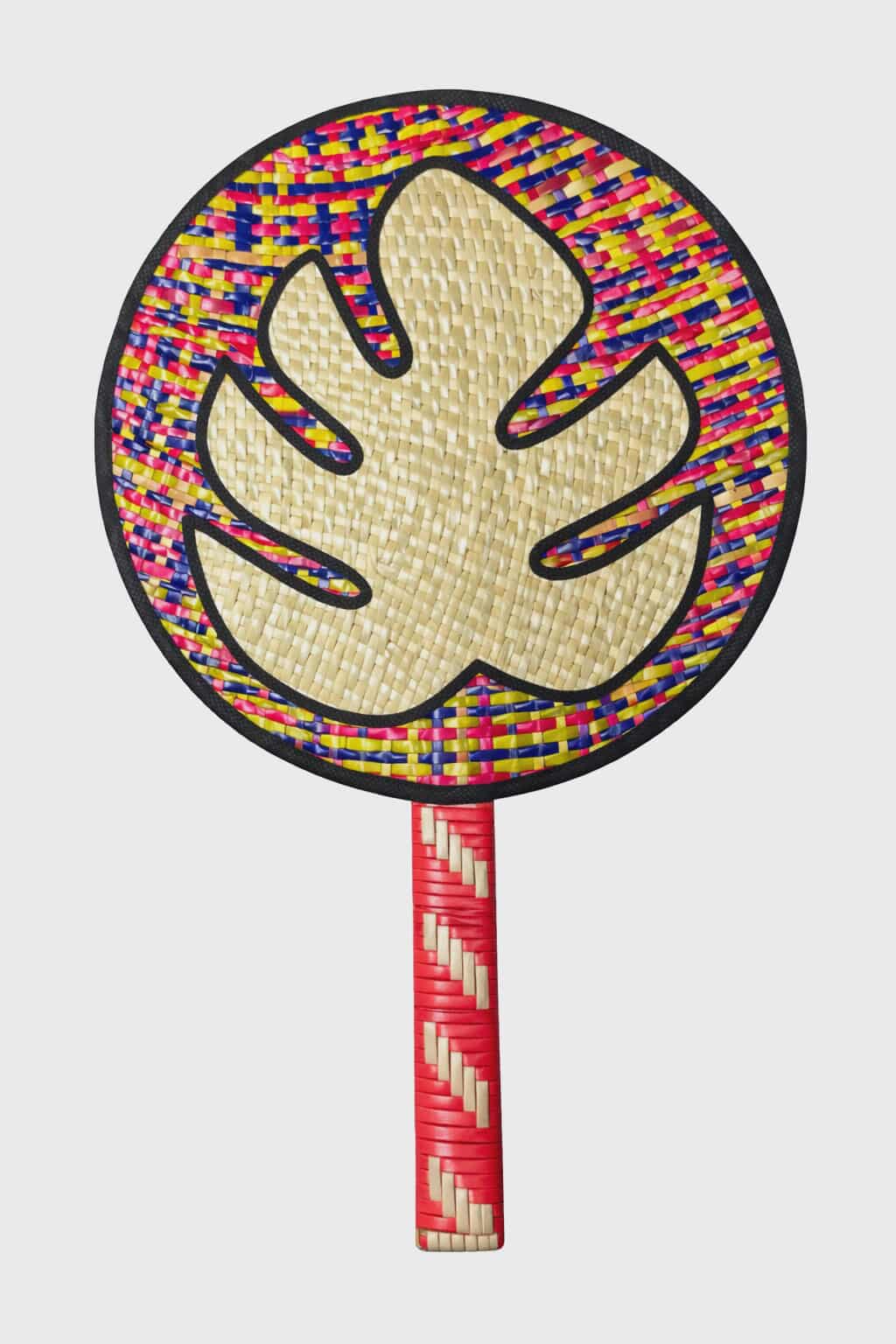 Island Handwoven Fan – Tropical Leaf Design