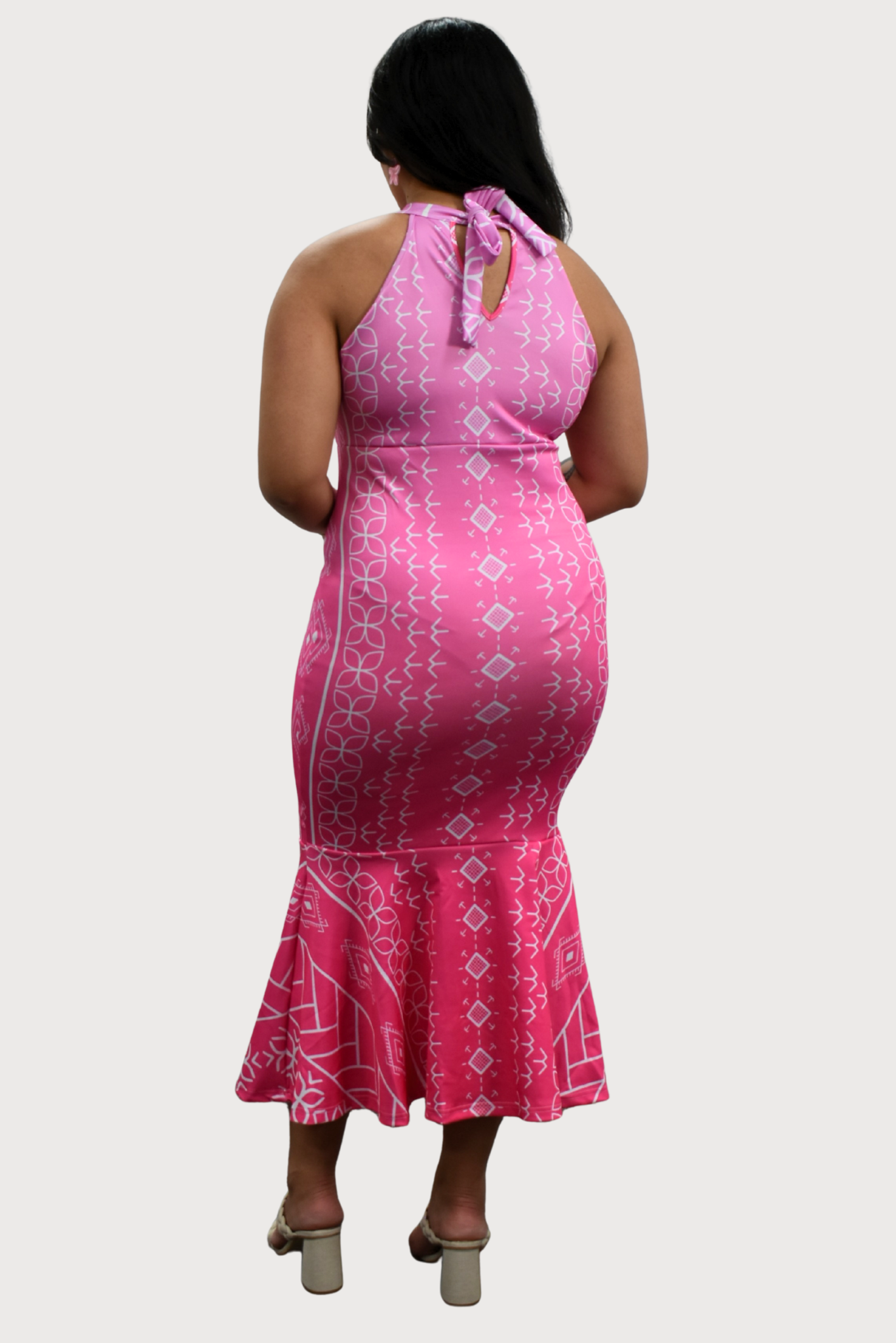 KAILANI DRESS - HALTER FLARE MAXI LENGTH - OMBRE PINK