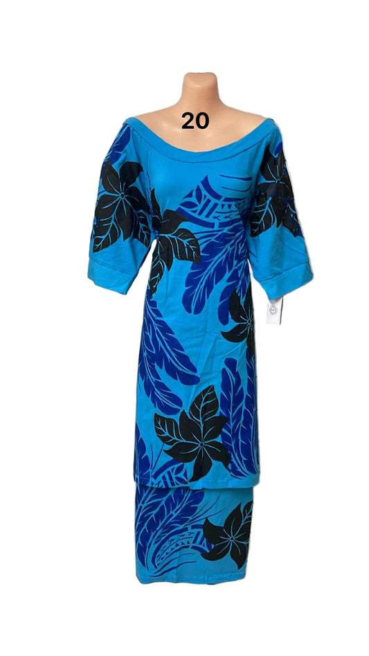 Blue Floral Puletasi Size 20