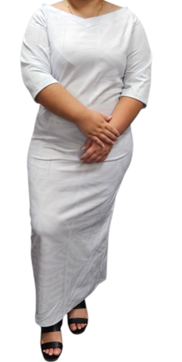 Meeesina Dress - White V-Neck Maxi Dress