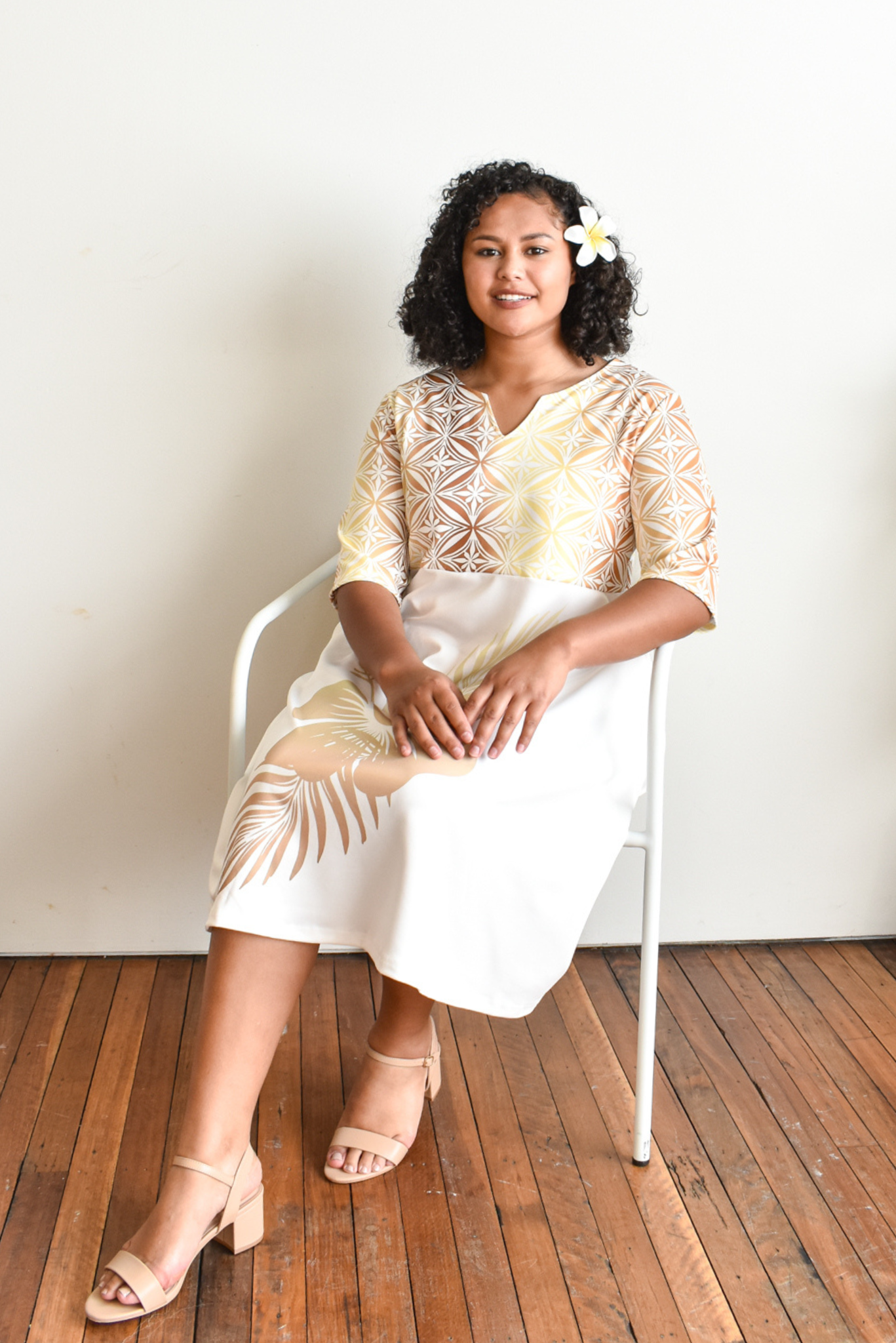 SERENA DRESS - ONE QUARTER SLEEVE MIDI DRESS