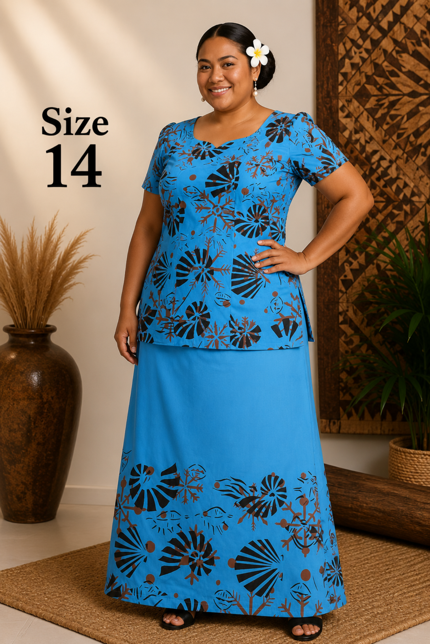 BLACK & BLUE PULETASI SIZE 14