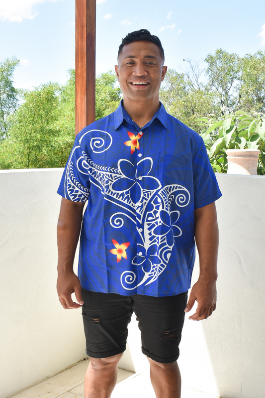 LUIS SHIRT - FORMAL COLLARED BUTTON UP - BLUE & WHITE