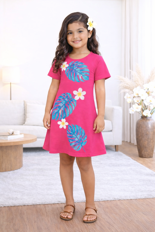 REINA GIRLS DRESS - FLOWY DRESS - PINK FLORAL