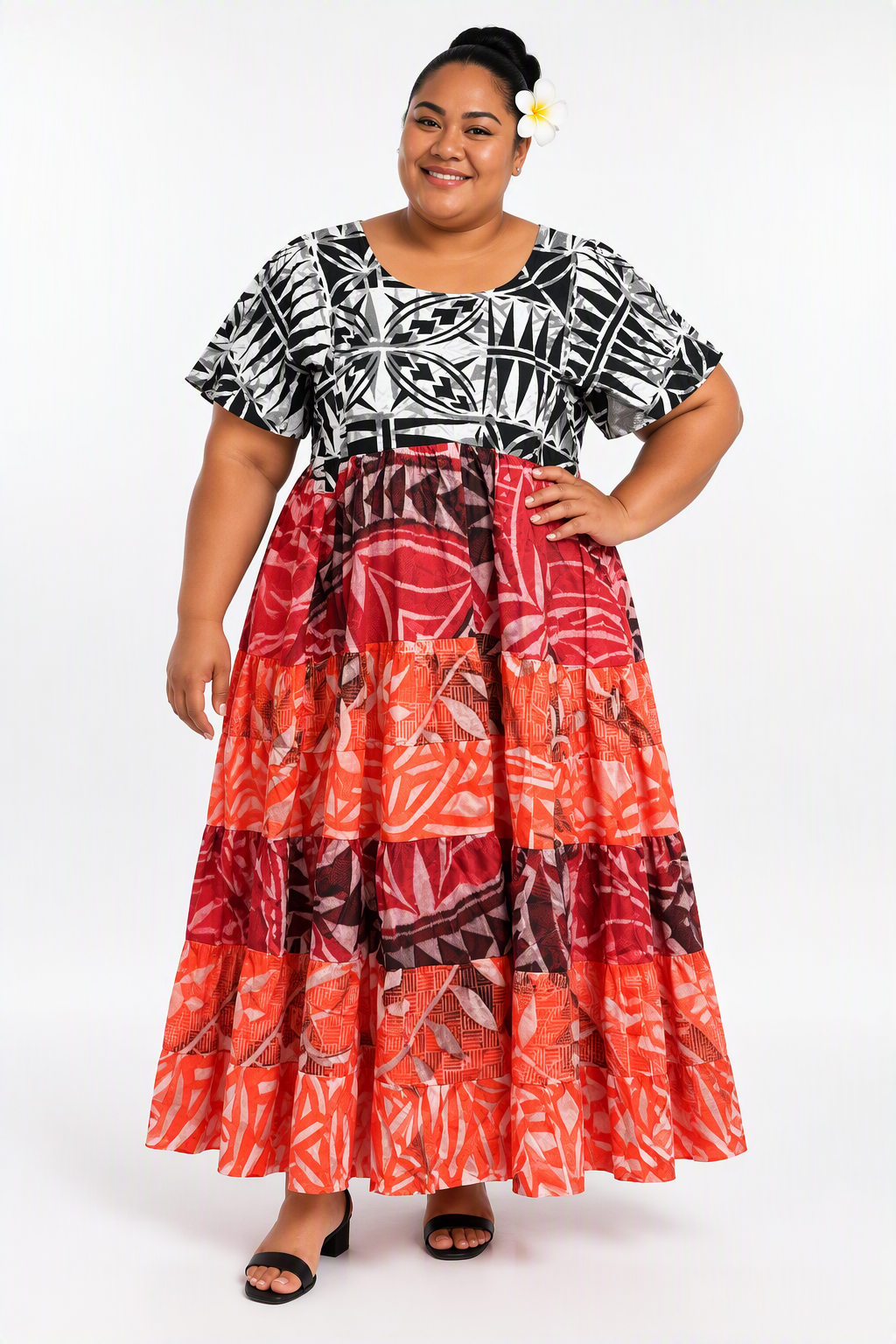 Red & Black Layered Dress Size 24